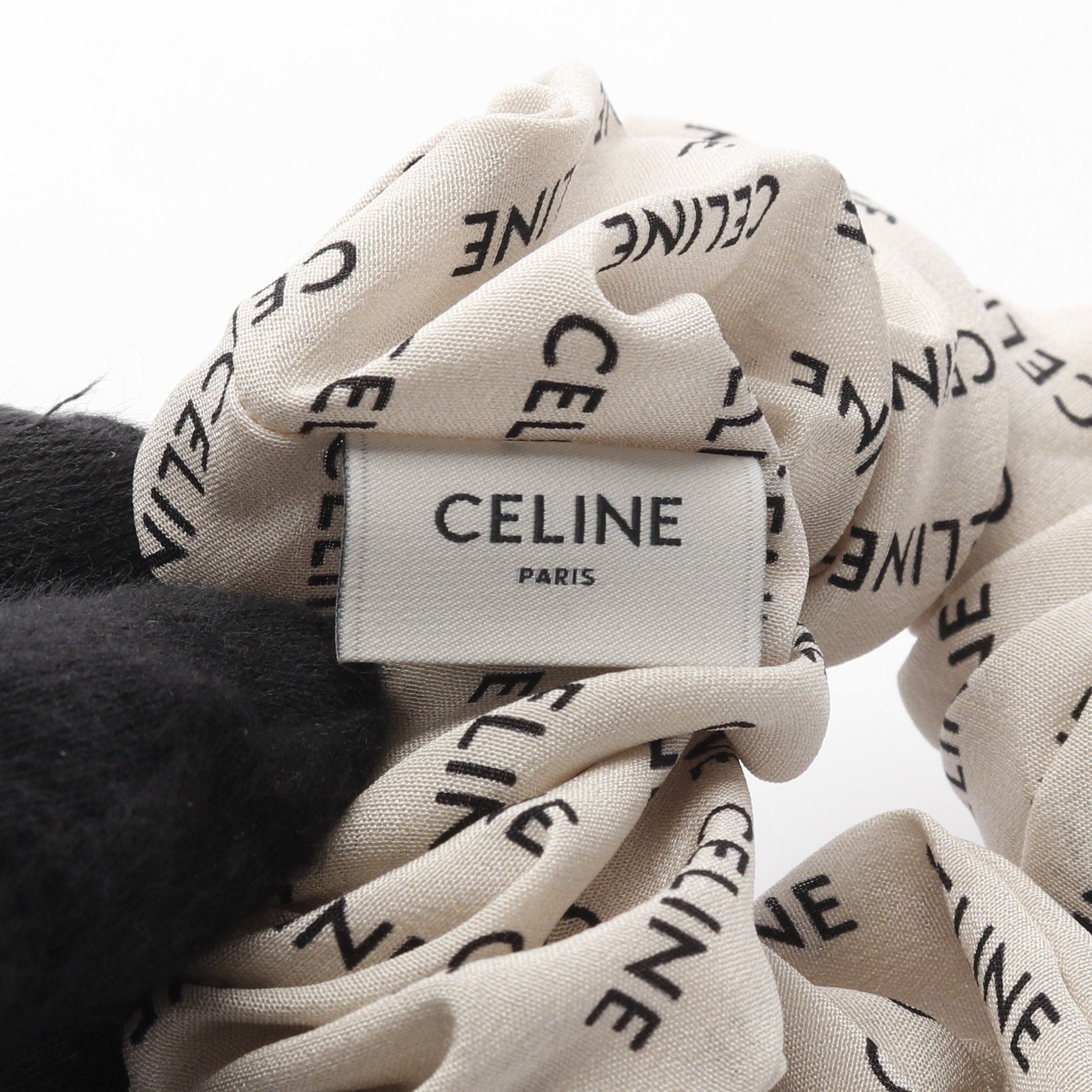 Celine Celine Triomphe Scrunchie Hair Accessory Silk Beige Black Size ONE SIZE - 3 Thumbnail