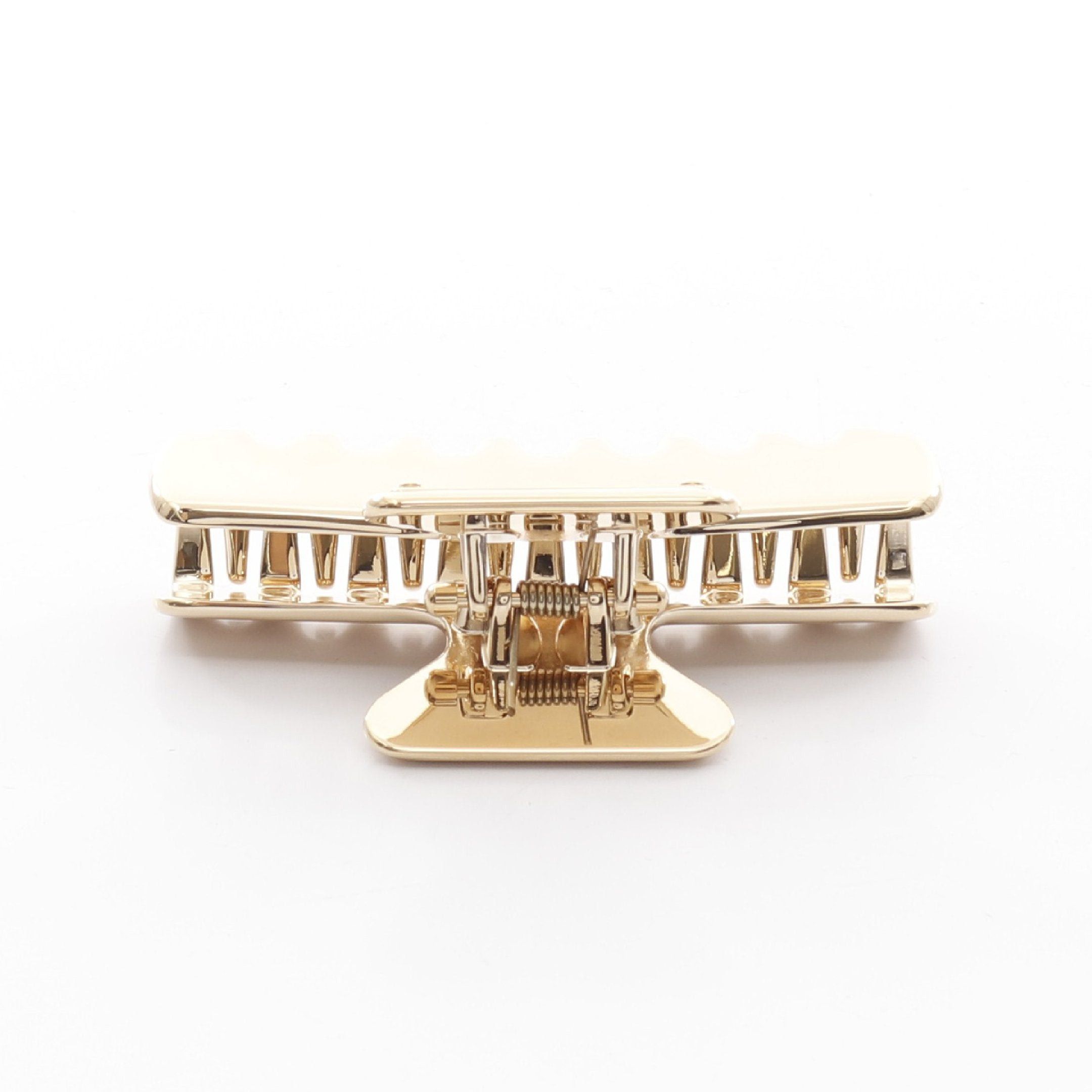 Prada Prada Triangle Logo Hair Clip Gp Gold Black Size ONE SIZE - 3 Thumbnail