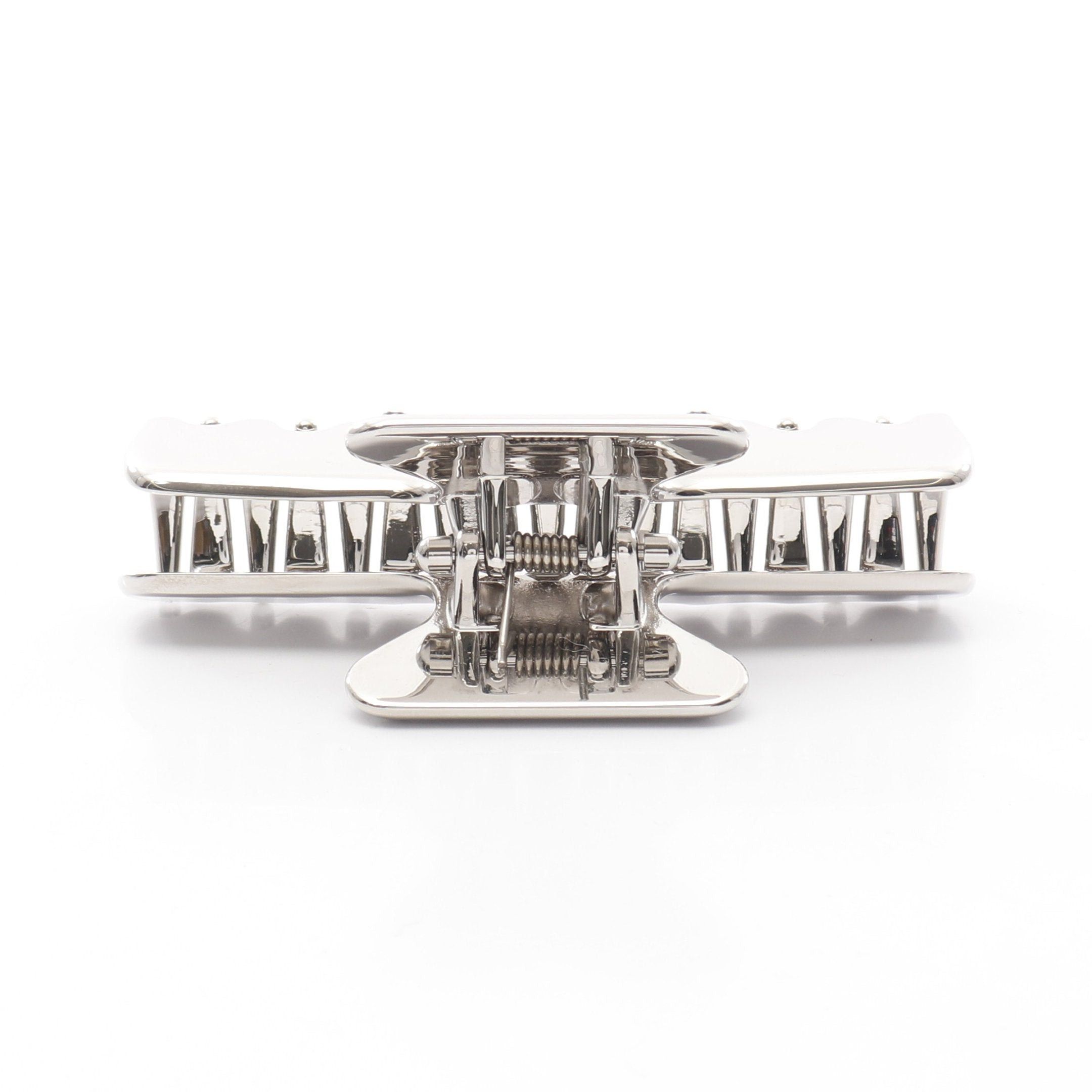 Prada Prada Triangle Logo Hair Clip Silver Black Size ONE SIZE - 3 Thumbnail
