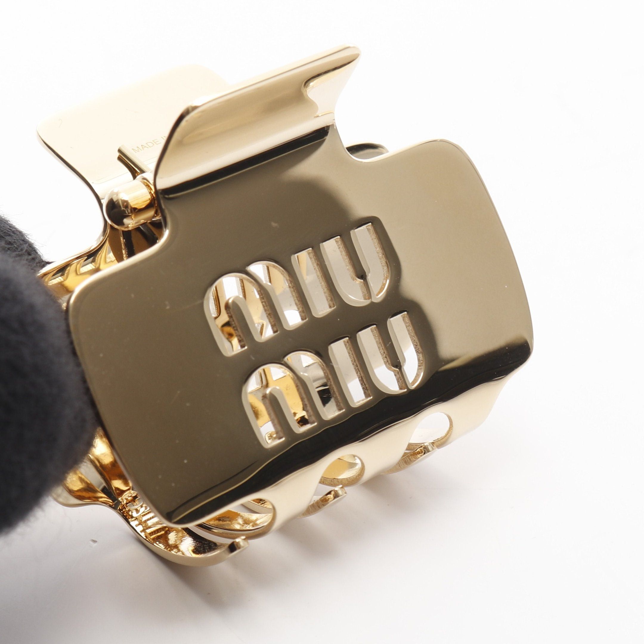 Miu Miu Miu Miu Logo Hair Clip Gp Gold Size ONE SIZE - 4 Thumbnail