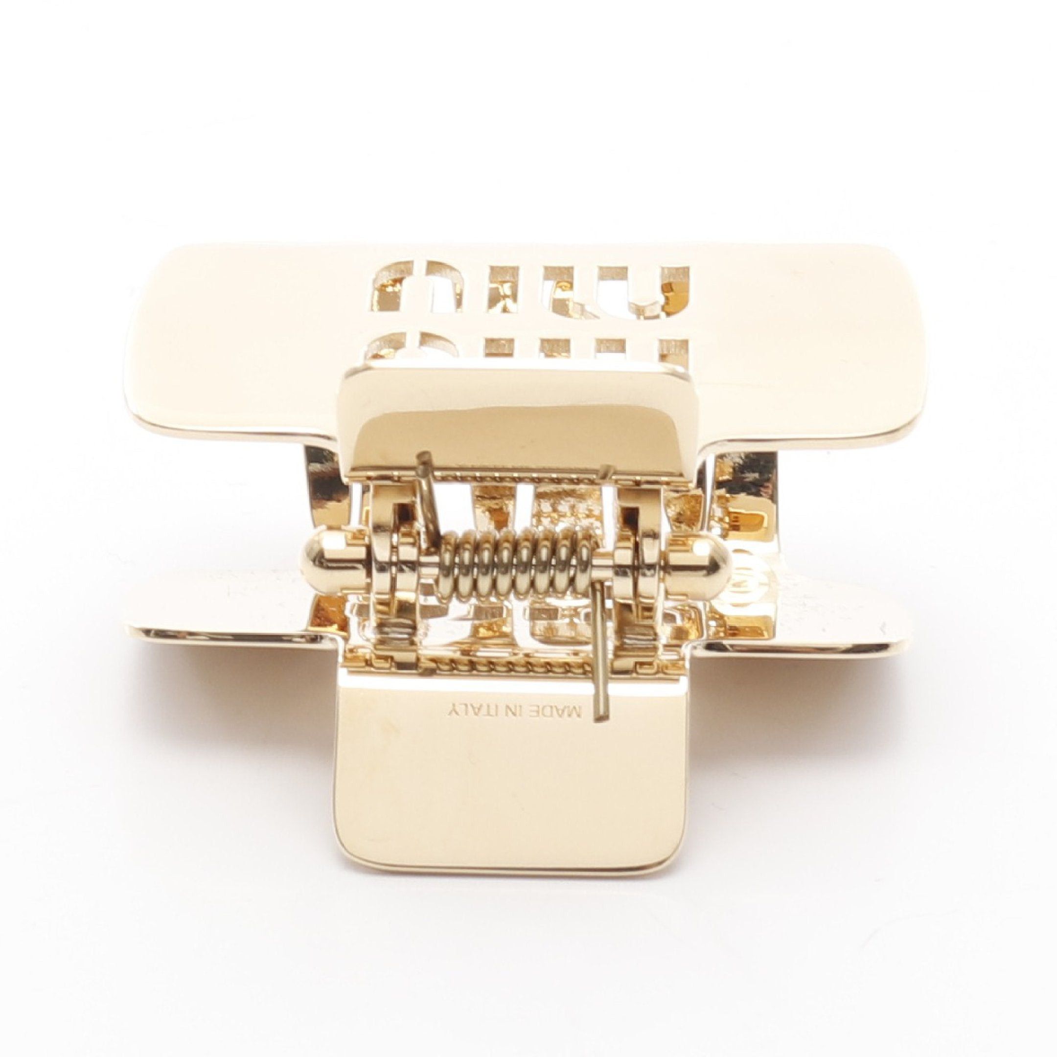 Miu Miu Miu Miu Logo Hair Clip Gp Gold Size ONE SIZE - 3 Thumbnail