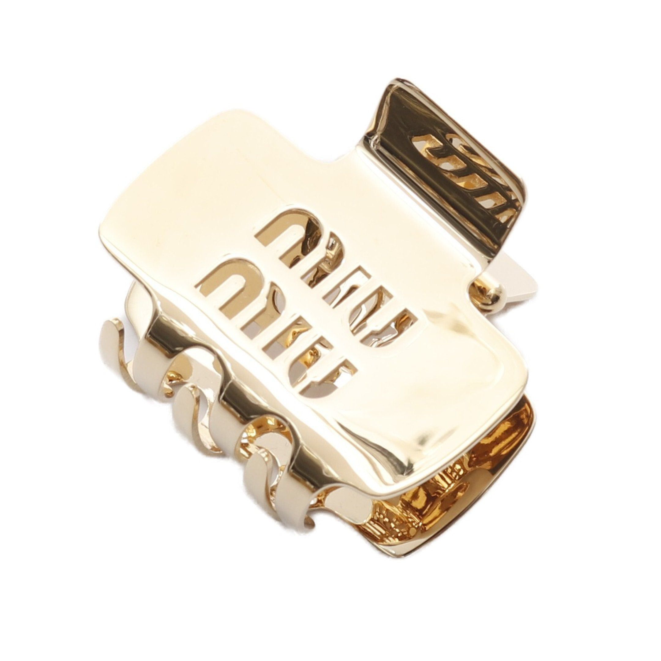 Miu Miu Miu Miu Logo Hair Clip Gp Gold Size ONE SIZE - 2 Thumbnail