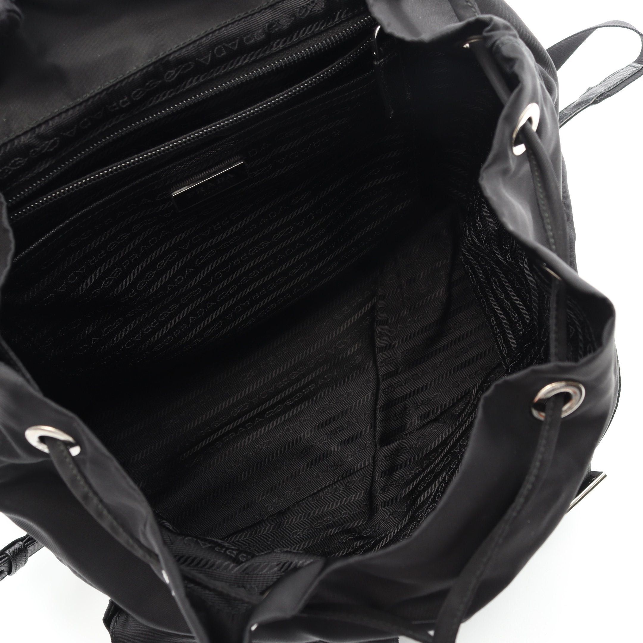 Prada Prada Vela Backpack Rucksack Nylon Saffiano Leather Black Size ONE SIZE - 3 Thumbnail