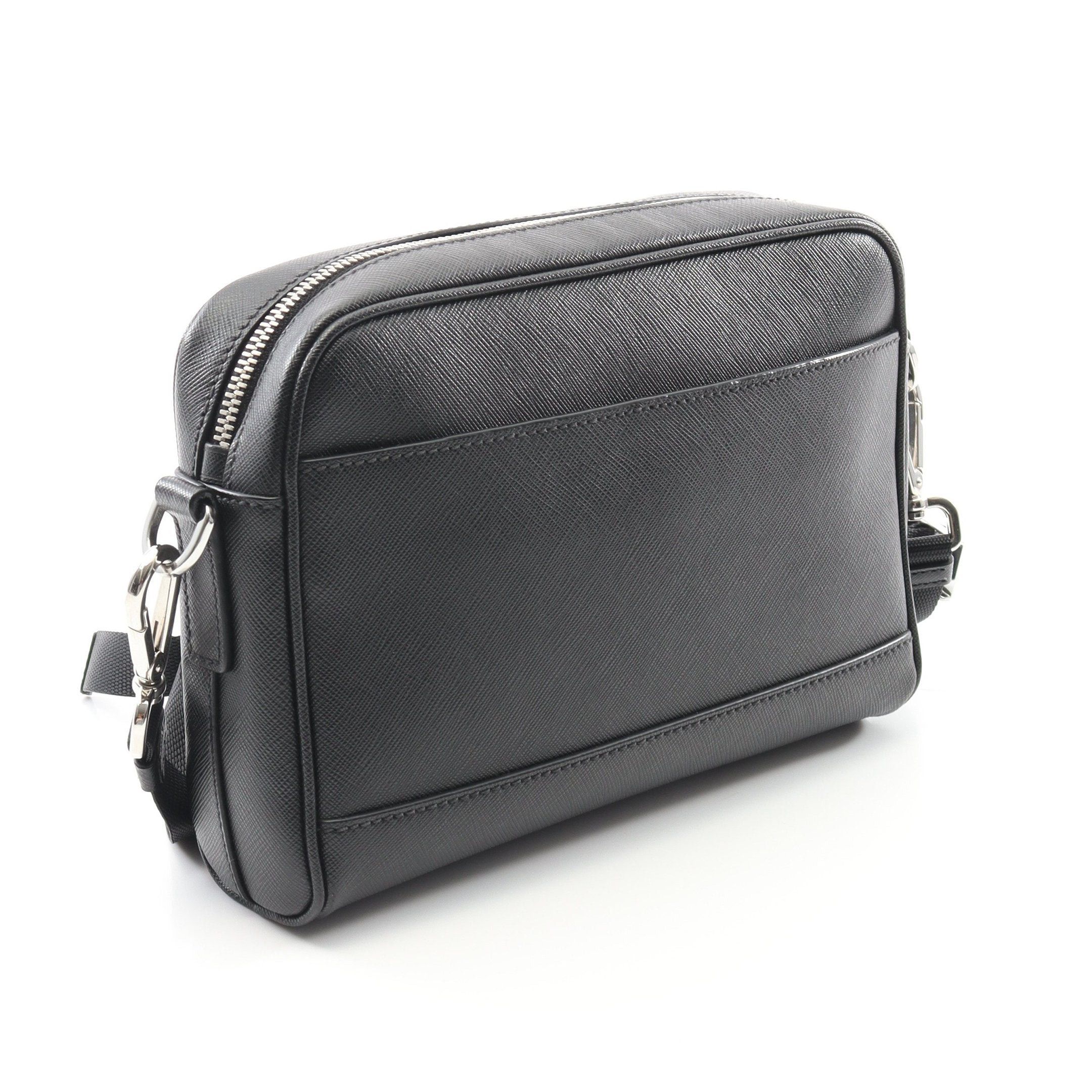 Prada Prada Saffiano Travel Shoulder Bag Leather Black Size ONE SIZE - 2 Thumbnail