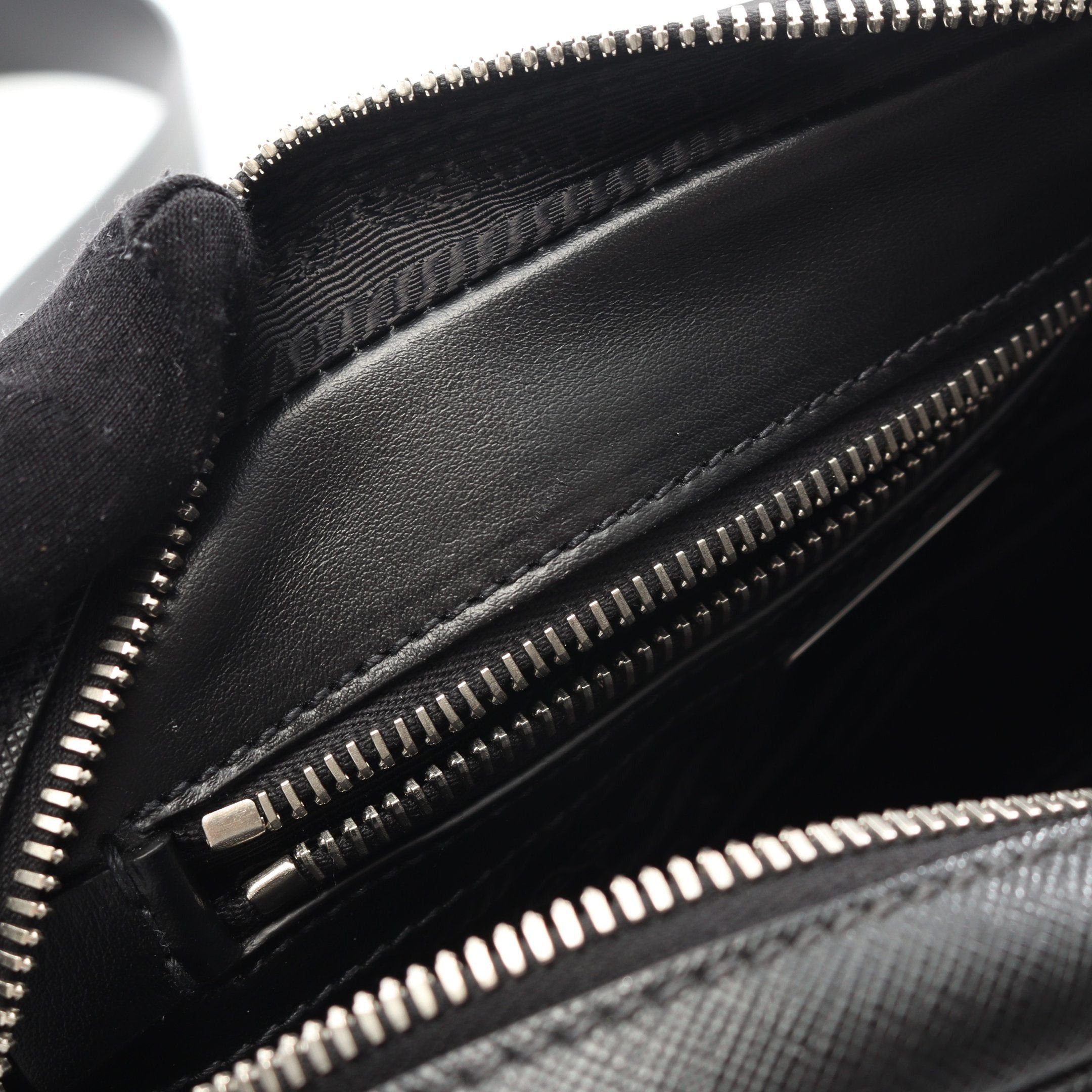 Prada Prada Saffiano Travel Shoulder Bag Leather Black Size ONE SIZE - 6 Thumbnail
