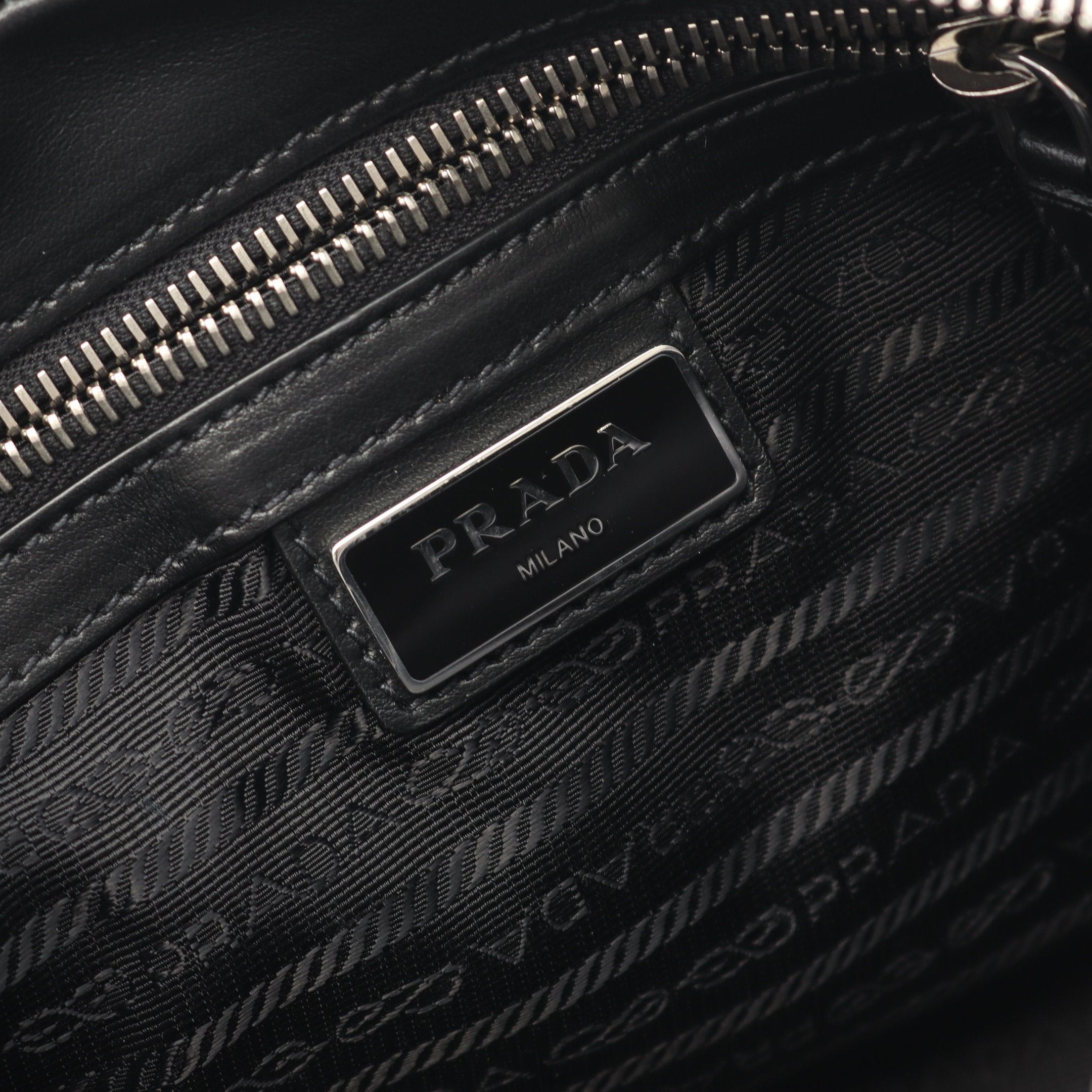 Prada Prada Saffiano Travel Shoulder Bag Leather Black Size ONE SIZE - 4 Thumbnail