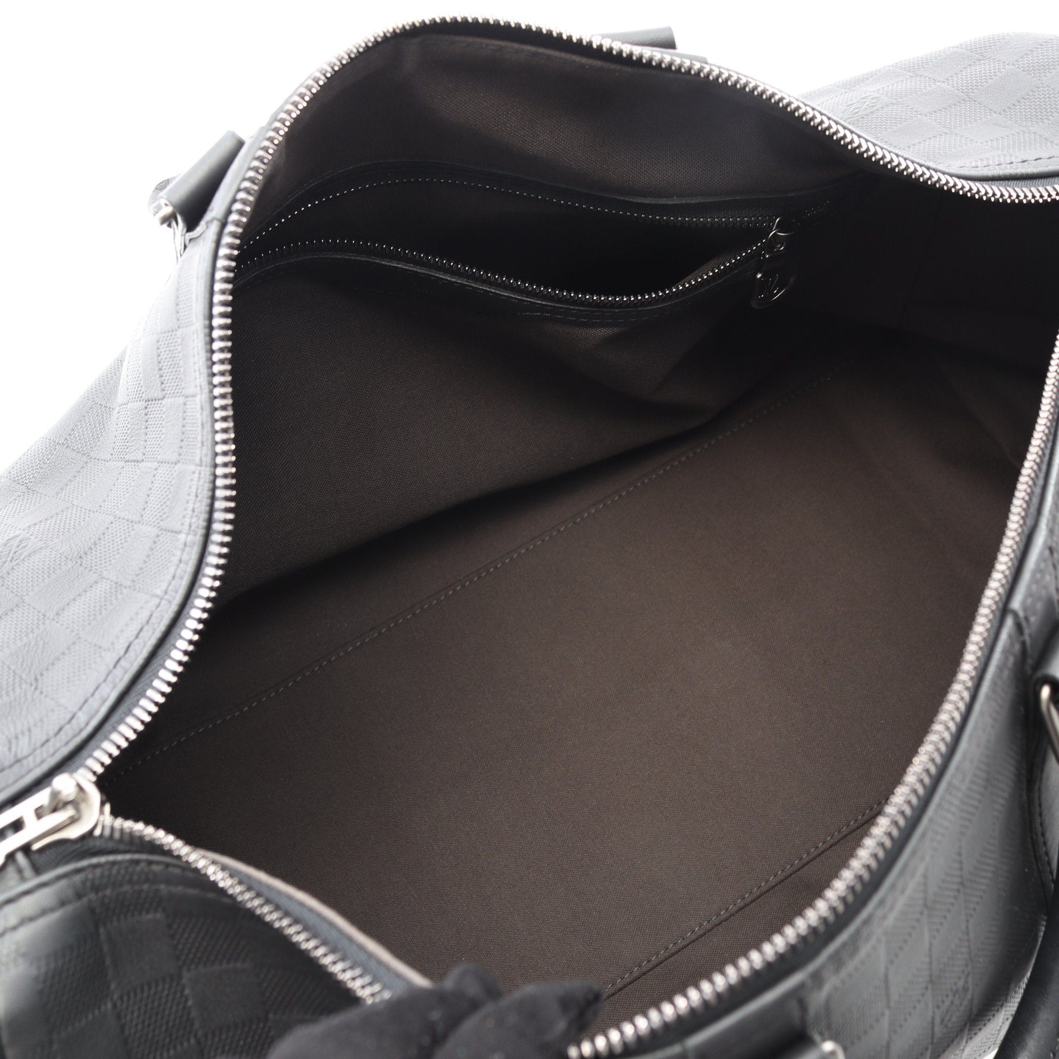 Louis Vuitton Louis Vuitton Keepall 45 Damier Infini Onyx Boston Bag Leather Black Size ONE SIZE - 3 Thumbnail