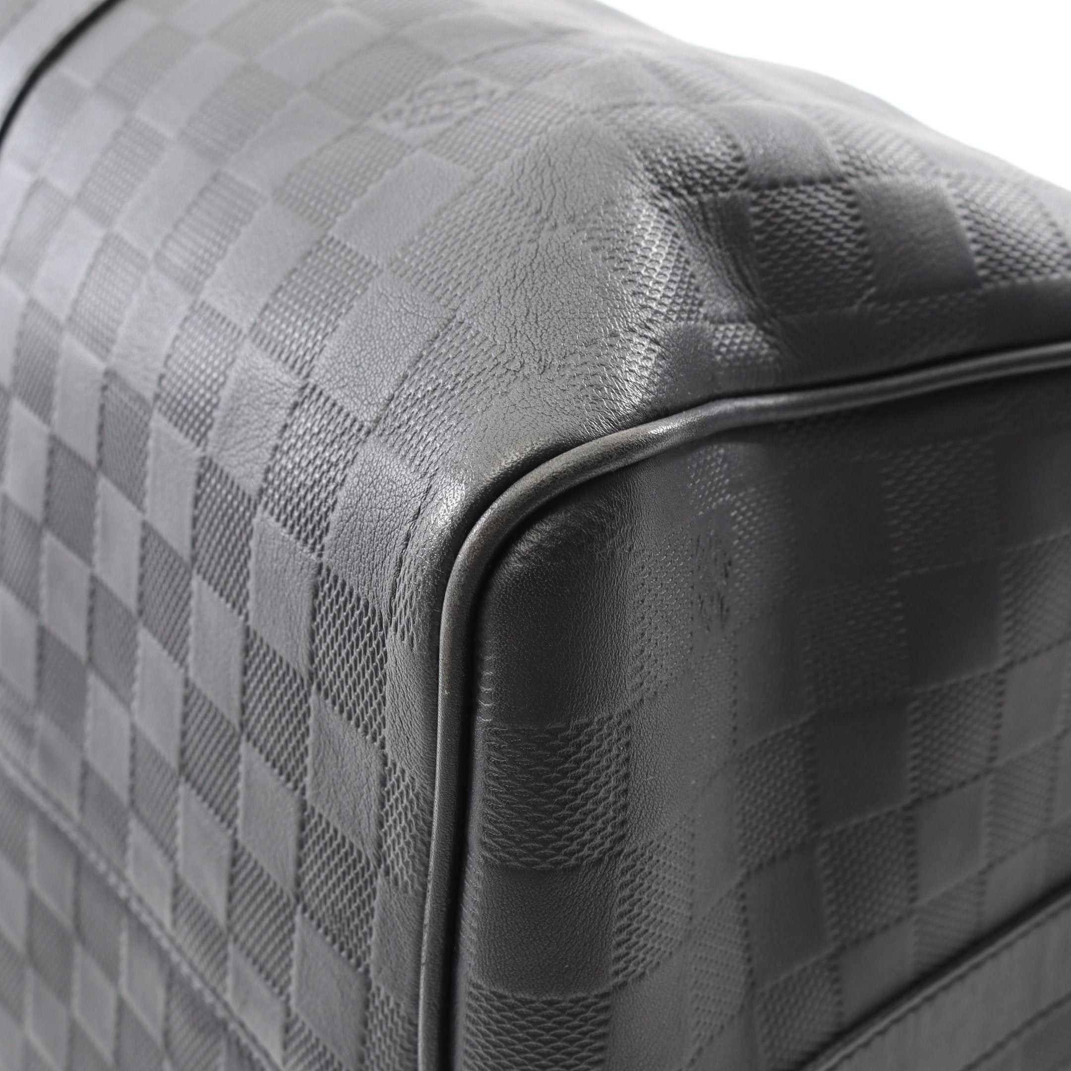 Louis Vuitton Louis Vuitton Keepall 45 Damier Infini Onyx Boston Bag Leather Black Size ONE SIZE - 8 Thumbnail