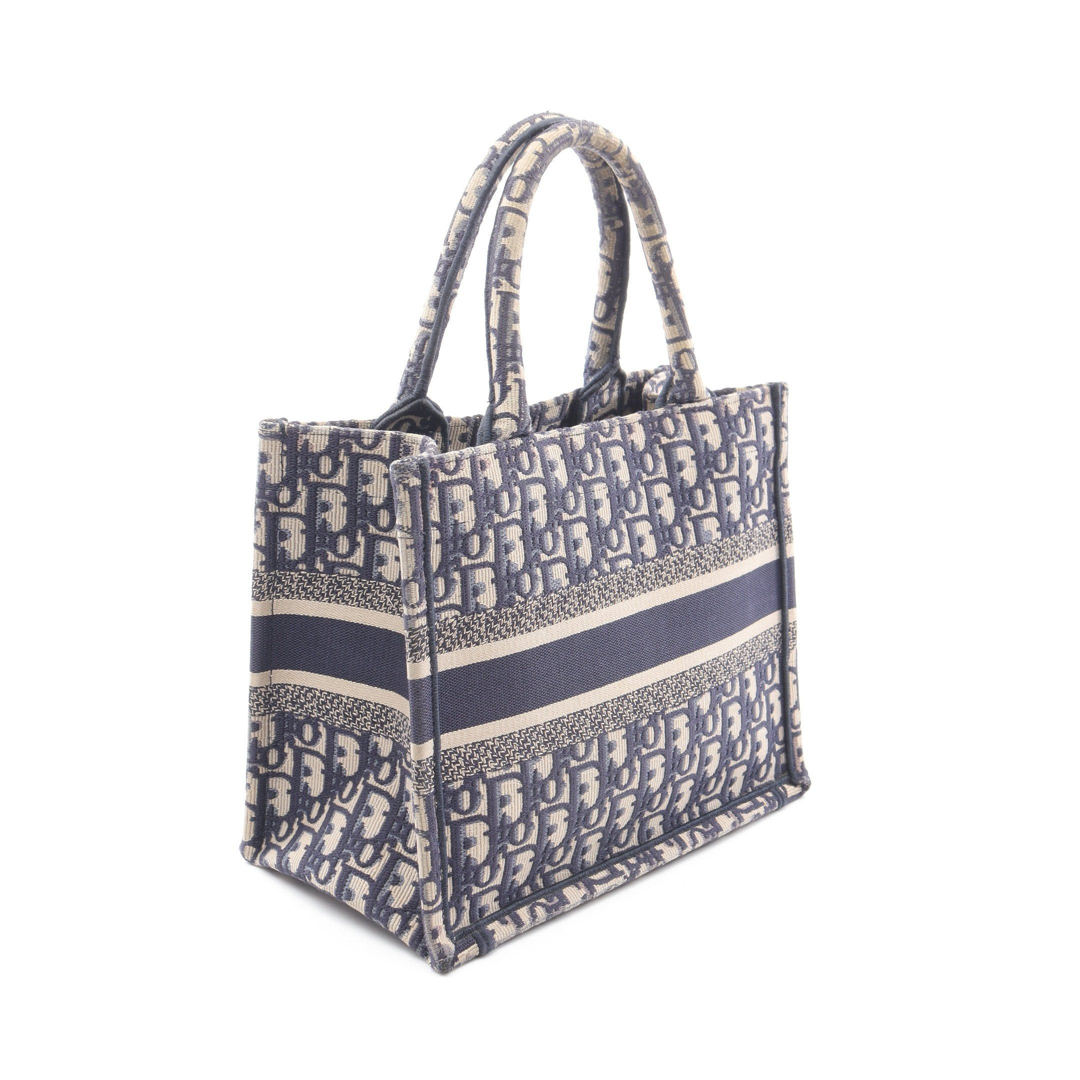 Dior Dior Dior Book Tote Small Handbag Bag Canvas Ivory Navy Size ONE SIZE - 2 Thumbnail