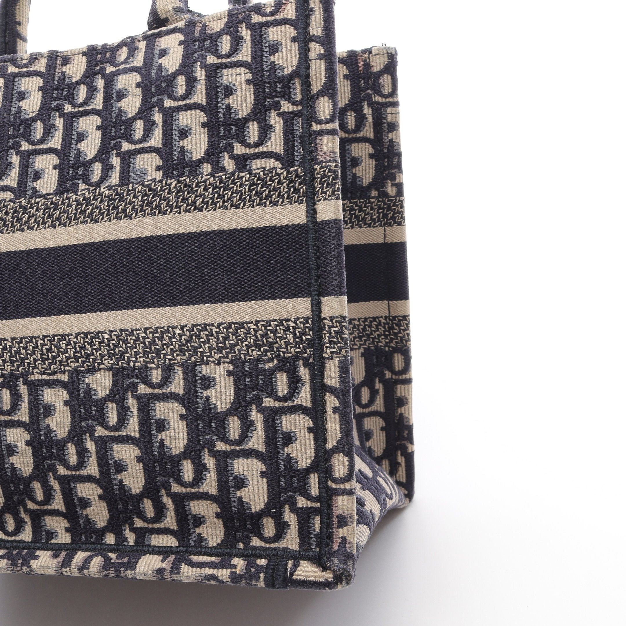 Dior Dior Dior Book Tote Small Handbag Bag Canvas Ivory Navy Size ONE SIZE - 9 Thumbnail