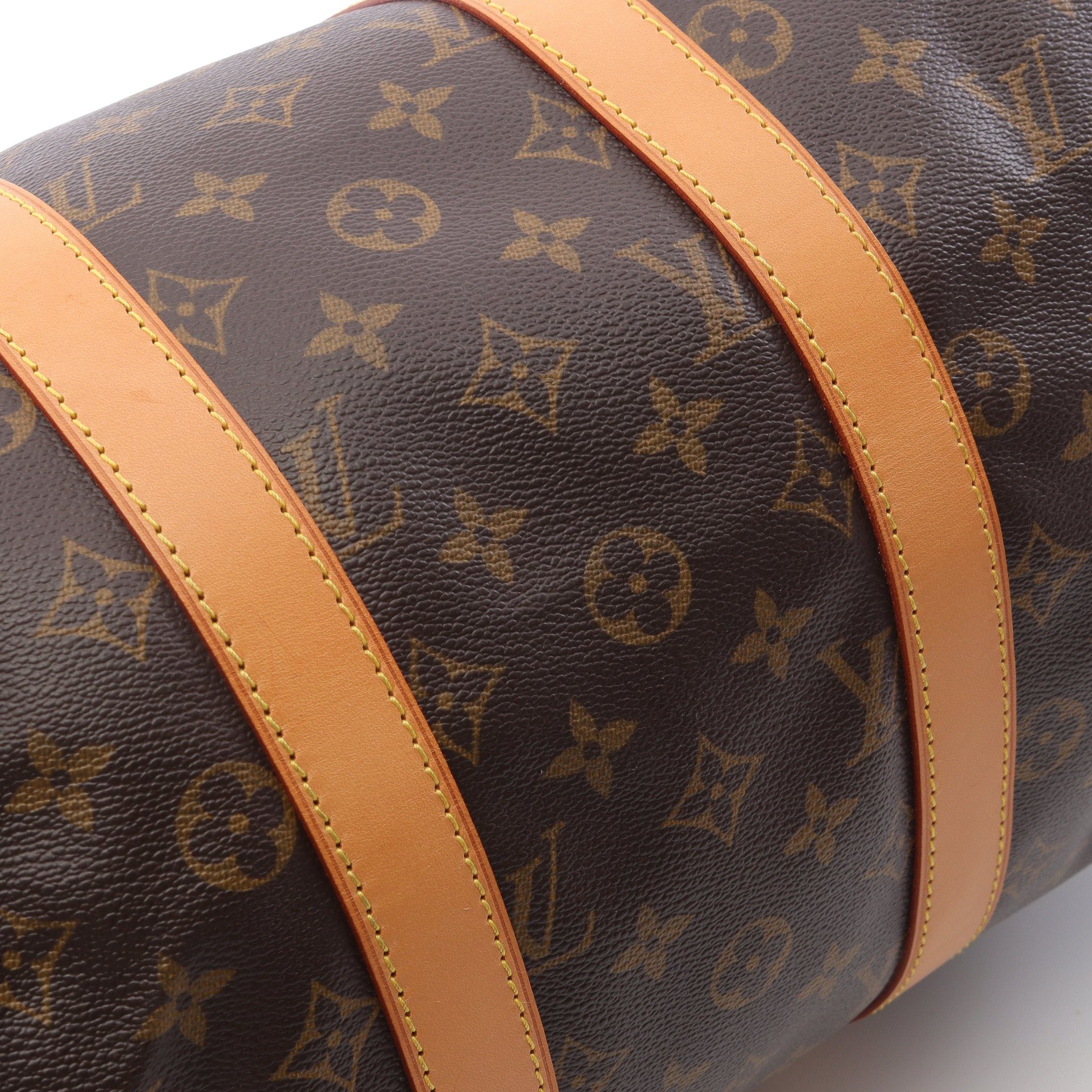Louis Vuitton Louis Vuitton Keepall 45 Monogram Boston Bag Leather Brown Size ONE SIZE - 9 Thumbnail