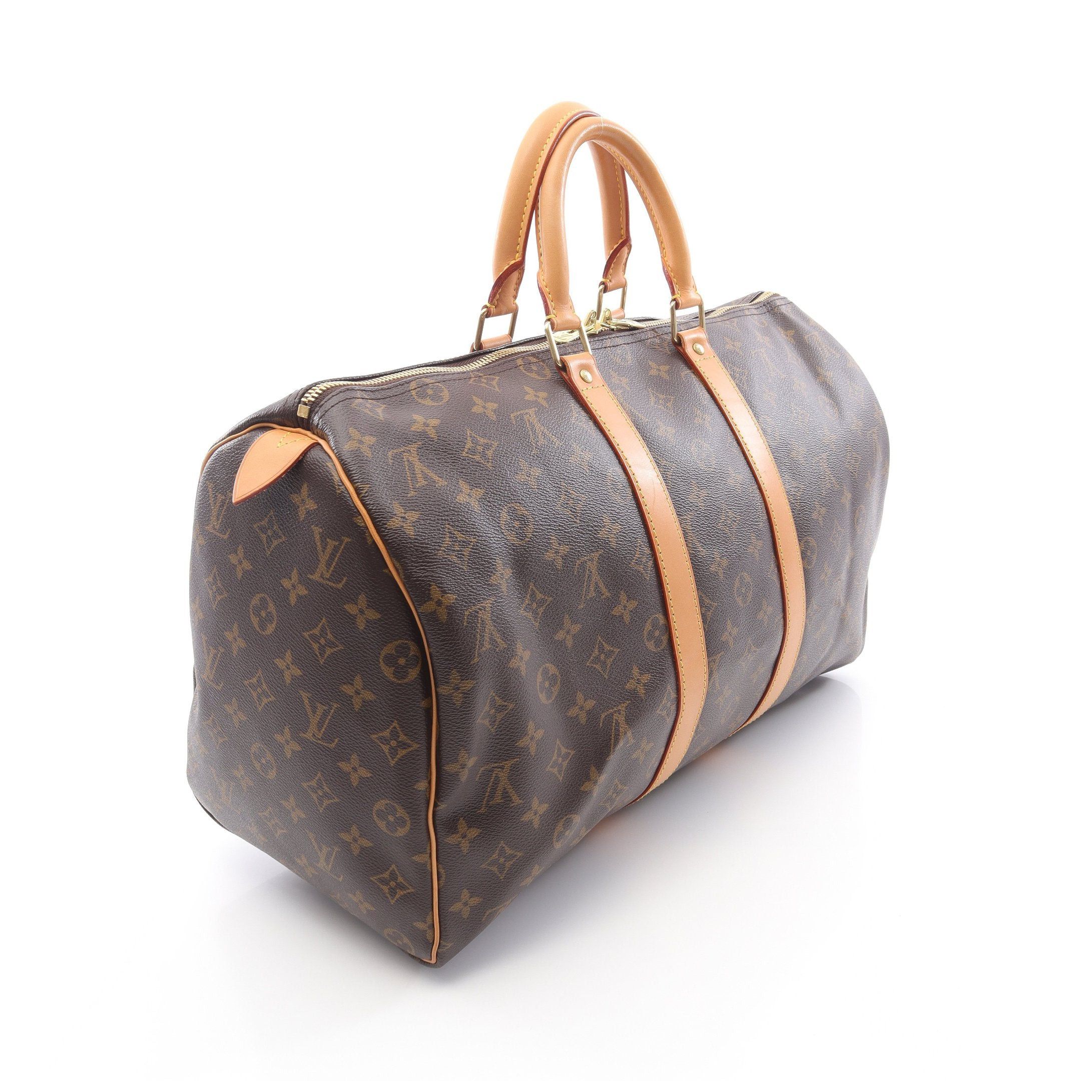 Louis Vuitton Louis Vuitton Keepall 45 Monogram Boston Bag Leather Brown Size ONE SIZE - 2 Thumbnail