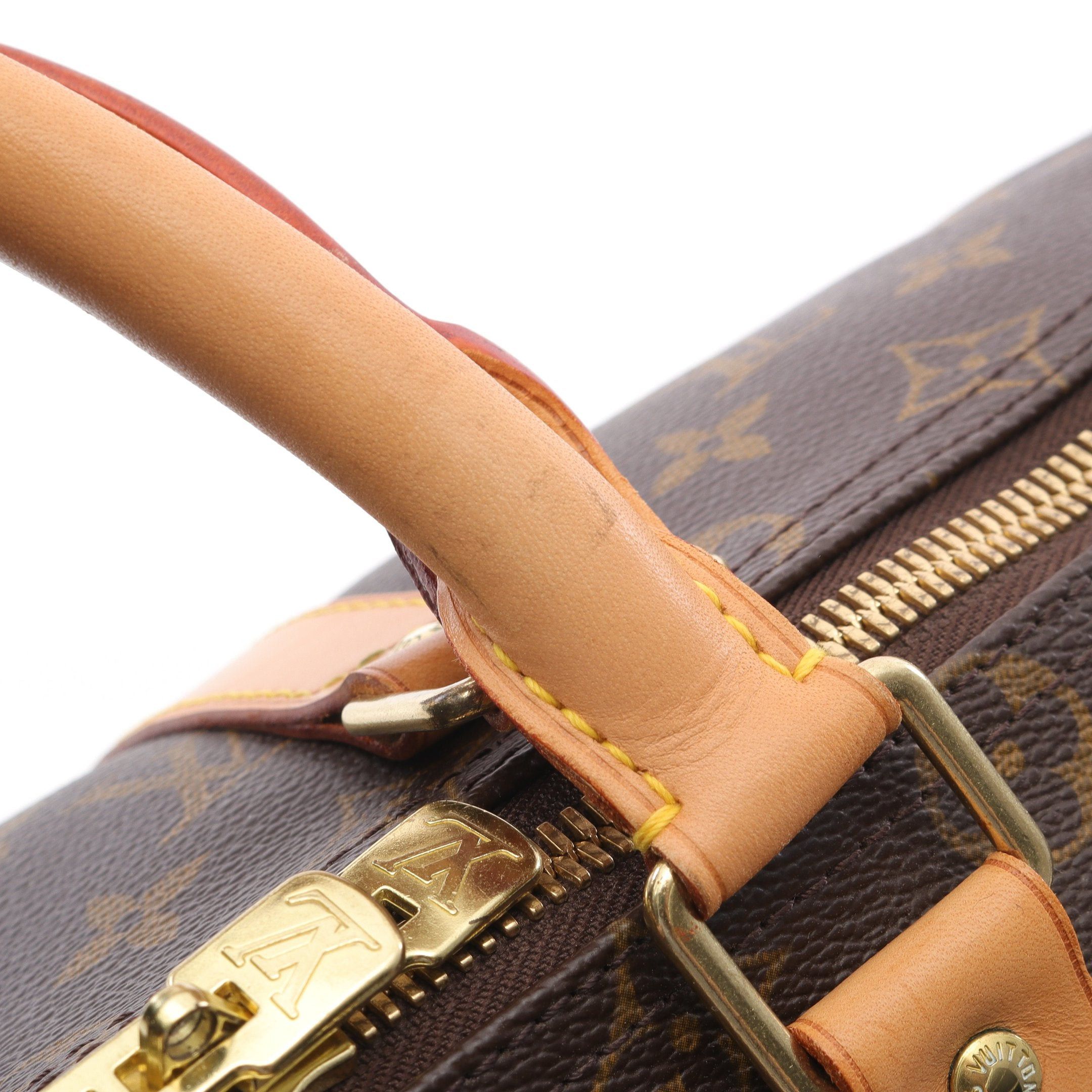 Louis Vuitton Louis Vuitton Keepall 45 Monogram Boston Bag Leather Brown Size ONE SIZE - 10 Thumbnail
