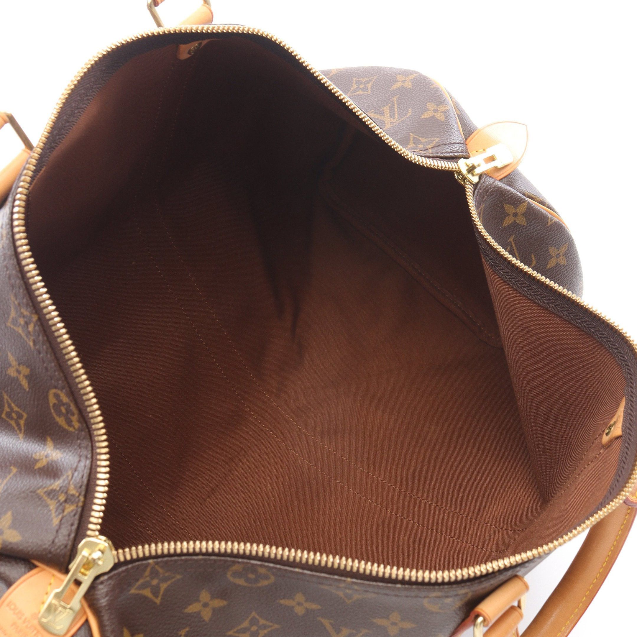 Louis Vuitton Louis Vuitton Keepall 45 Monogram Boston Bag Leather Brown Size ONE SIZE - 3 Thumbnail