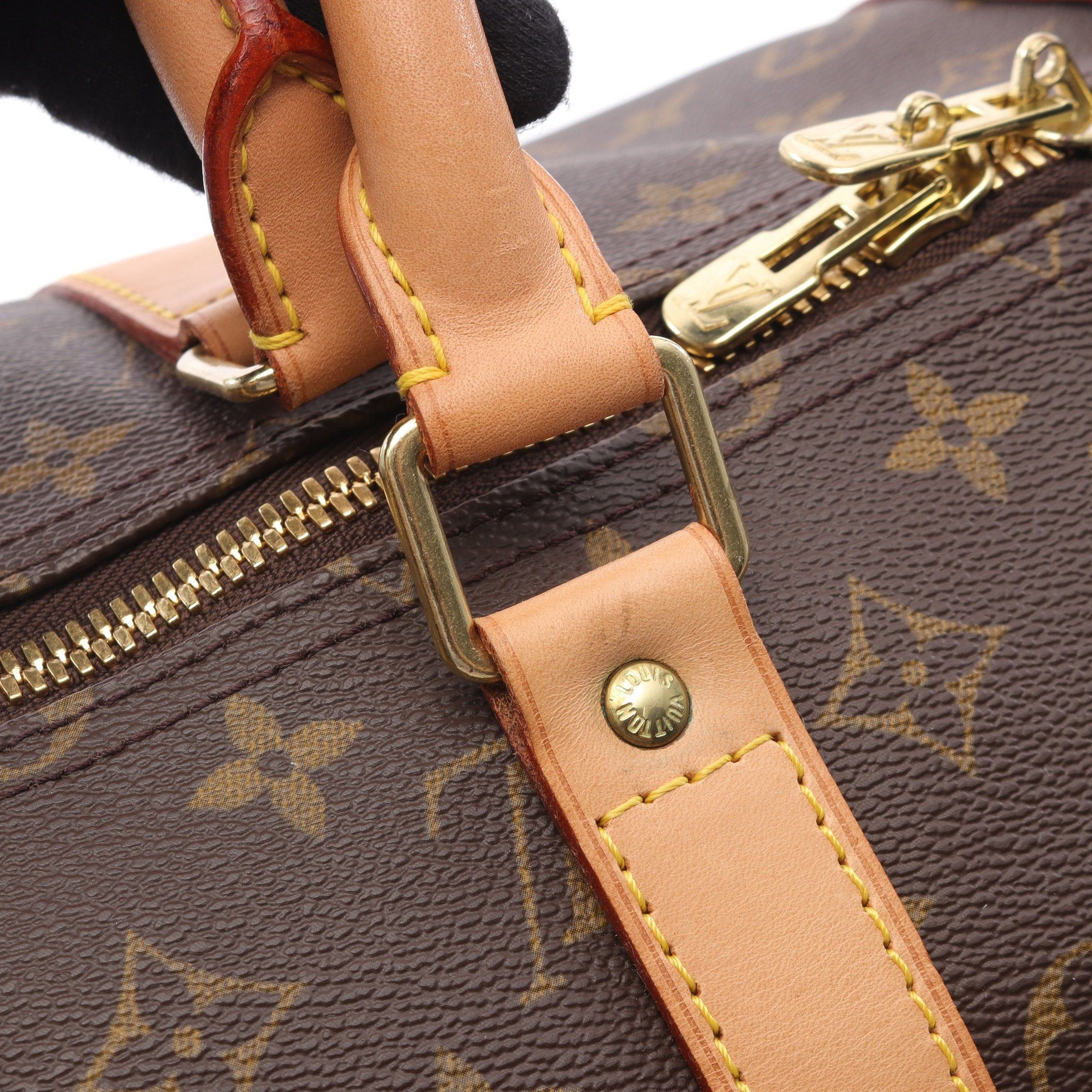 Louis Vuitton Louis Vuitton Keepall 50 Monogram Boston Bag Leather Brown Size ONE SIZE - 11 Thumbnail