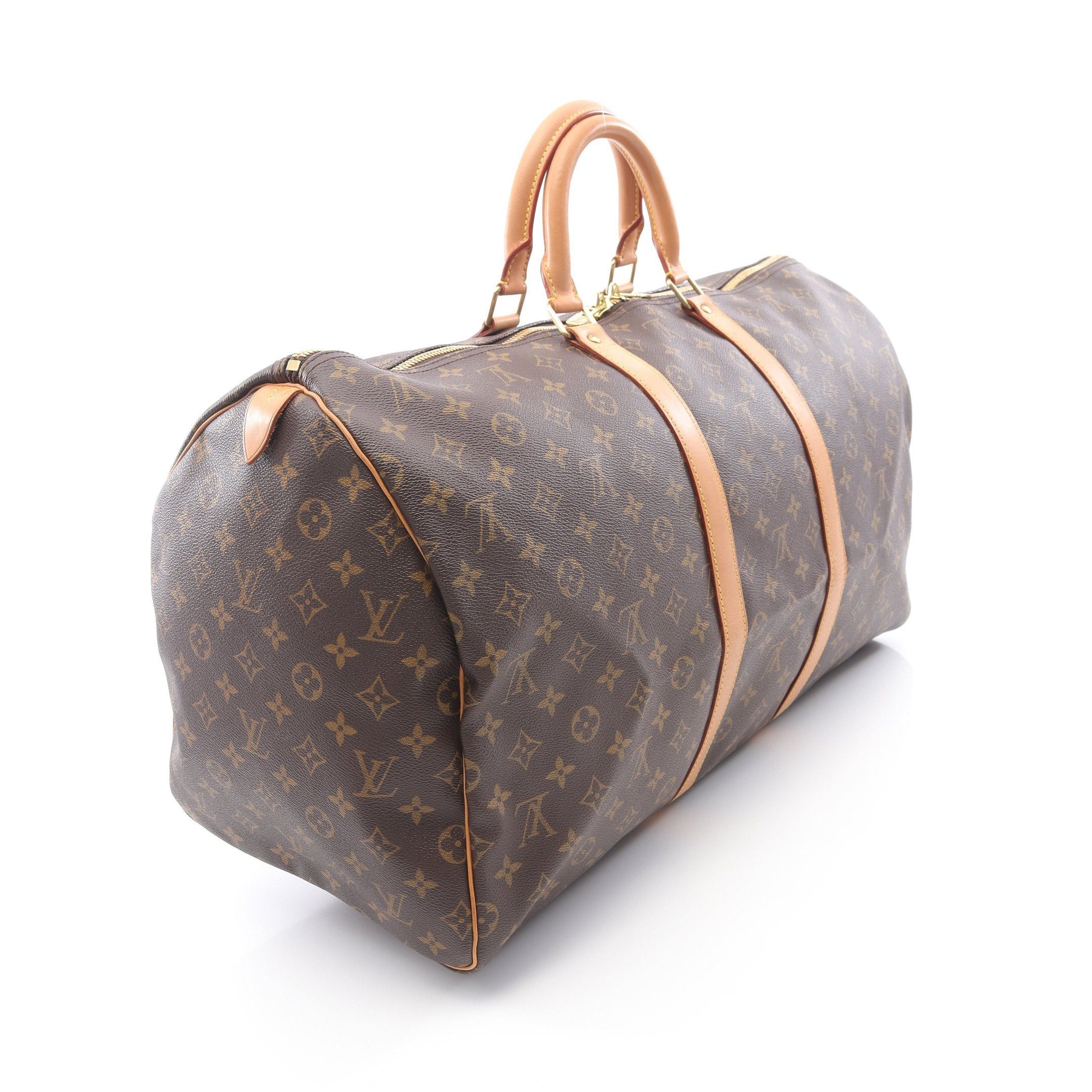 Louis Vuitton Louis Vuitton Keepall 50 Monogram Boston Bag Leather Brown Size ONE SIZE - 2 Thumbnail