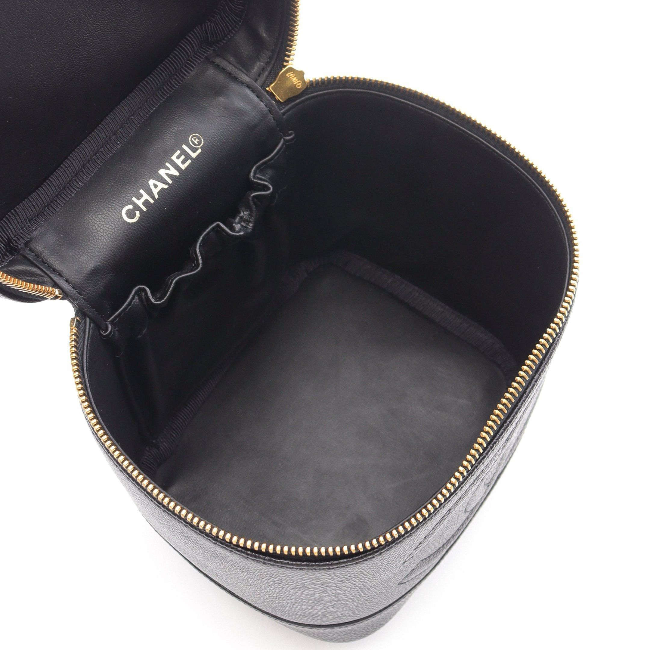 Chanel Chanel Coco Mark Handbag Vanity Bag Caviar Skin Black Gold Hardware Size ONE SIZE - 3 Thumbnail