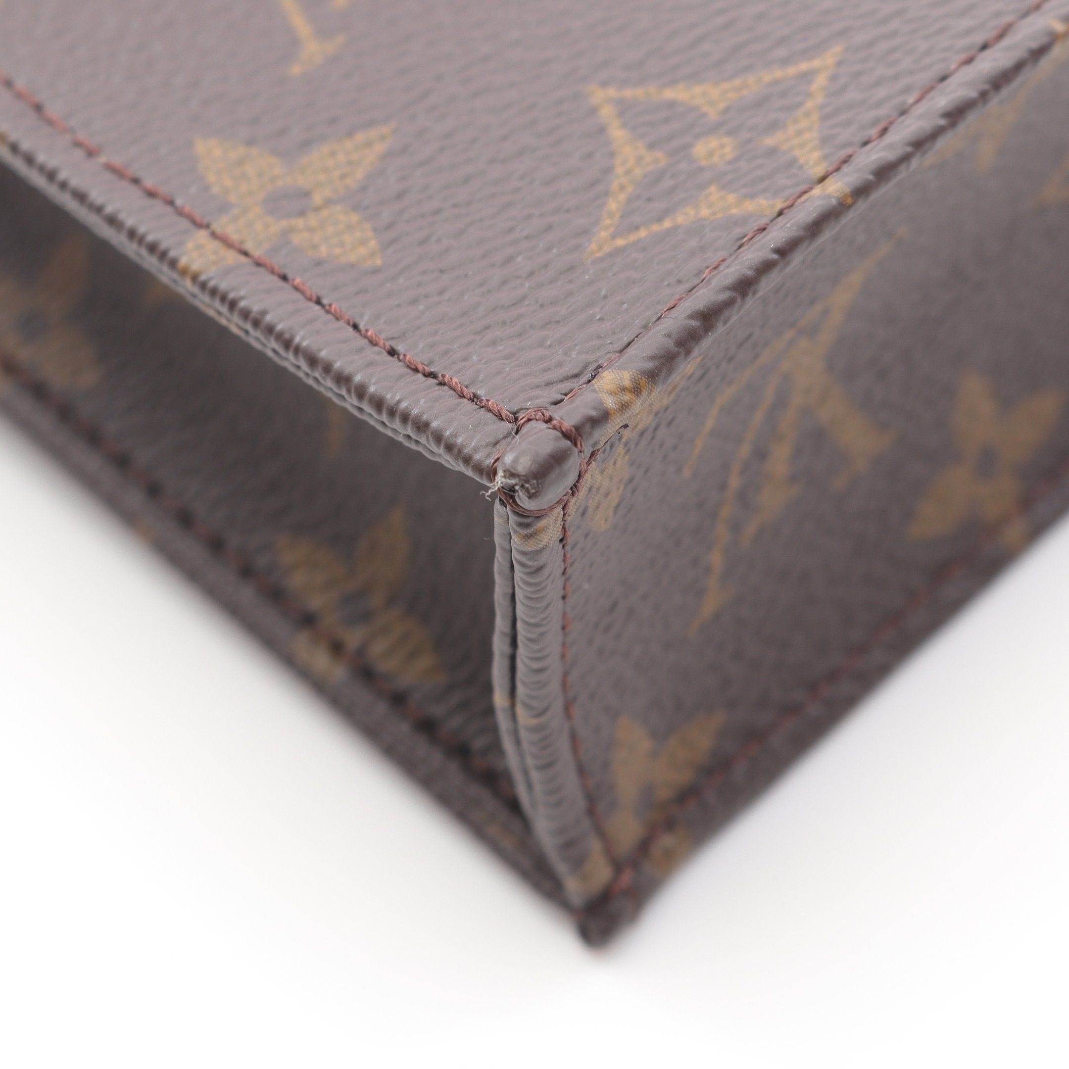 Louis Vuitton Louis Vuitton Petite Sac Plat Monogram Handbag Leather Brown Size ONE SIZE - 7 Thumbnail