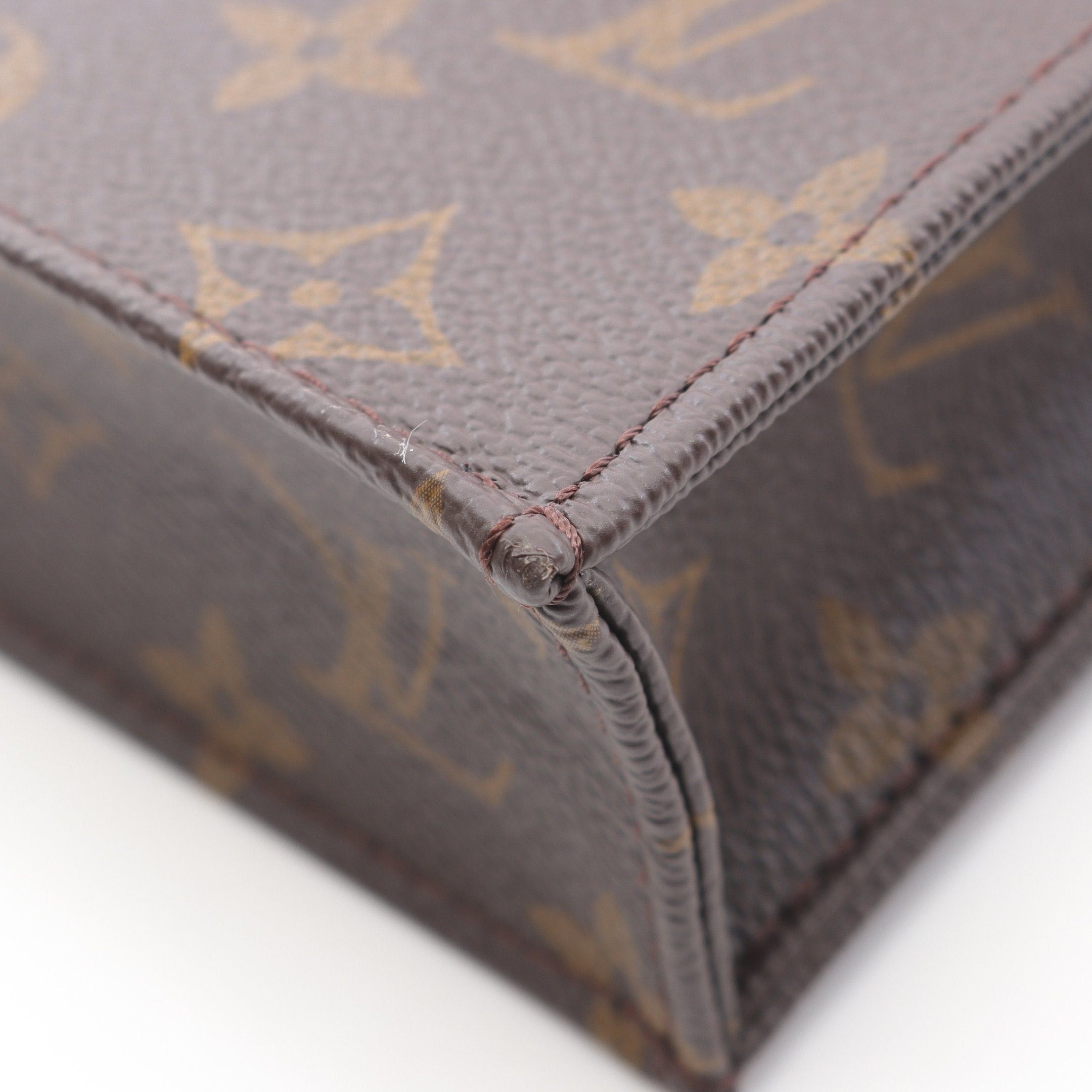 Louis Vuitton Louis Vuitton Petite Sac Plat Monogram Handbag Leather Brown Size ONE SIZE - 6 Thumbnail