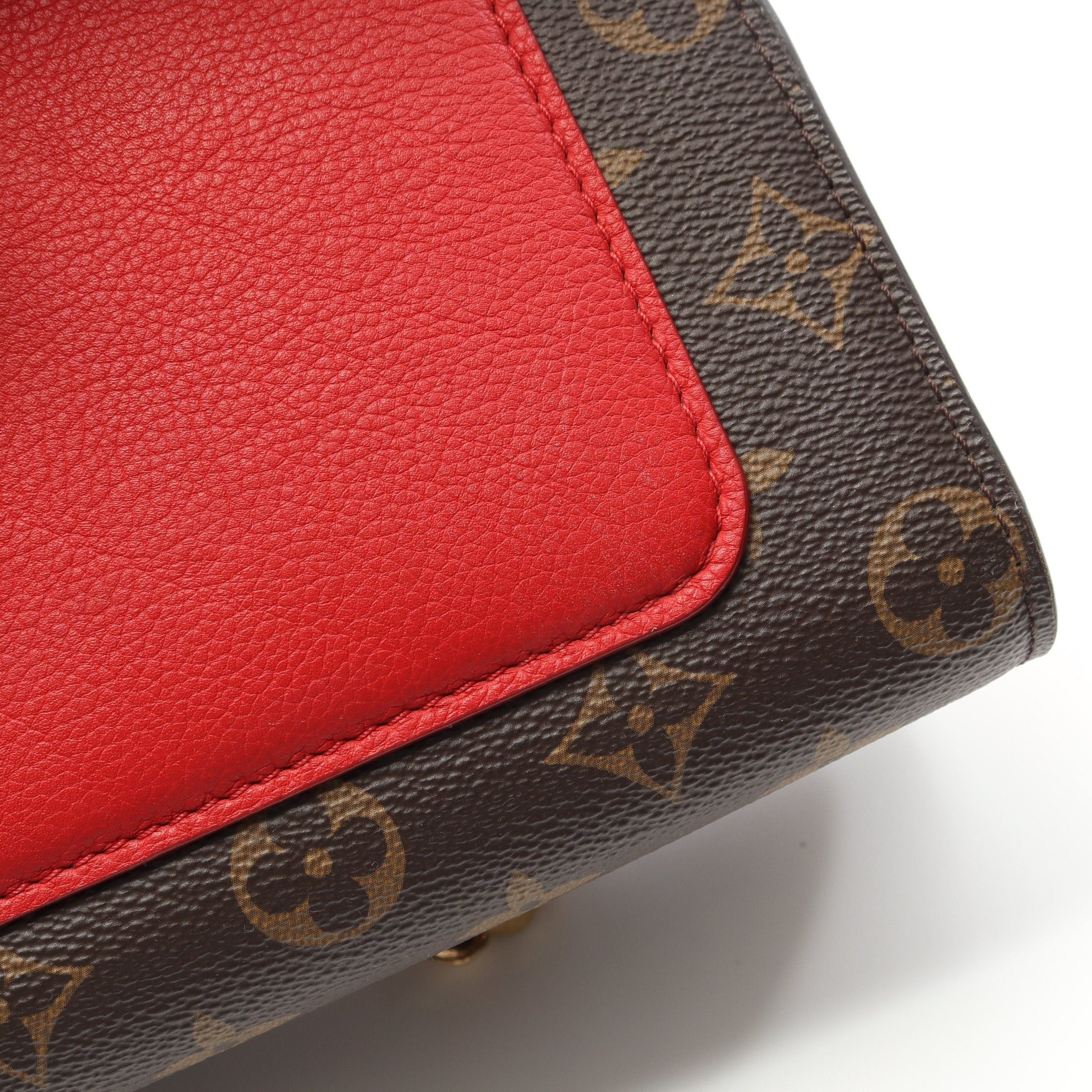 Louis Vuitton Louis Vuitton Victor Monogram Cerise Chain Shoulder Bag Leather Brown Red Size ONE SIZE - 7 Thumbnail