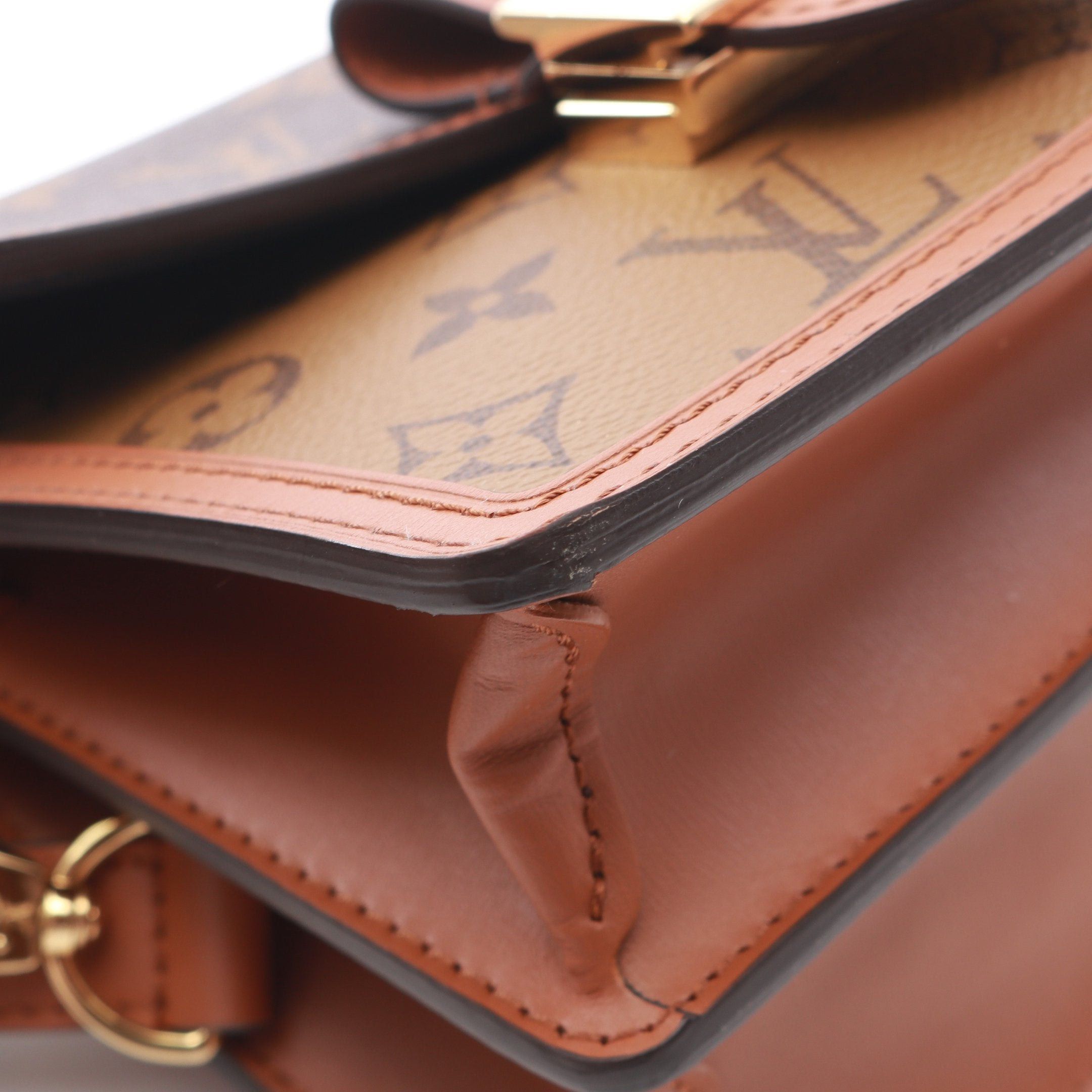 Louis Vuitton Louis Vuitton Dauphine Mini Monogram Reverse Shoulder Bag Leather Brown Beige Size ONE SIZE - 7 Thumbnail