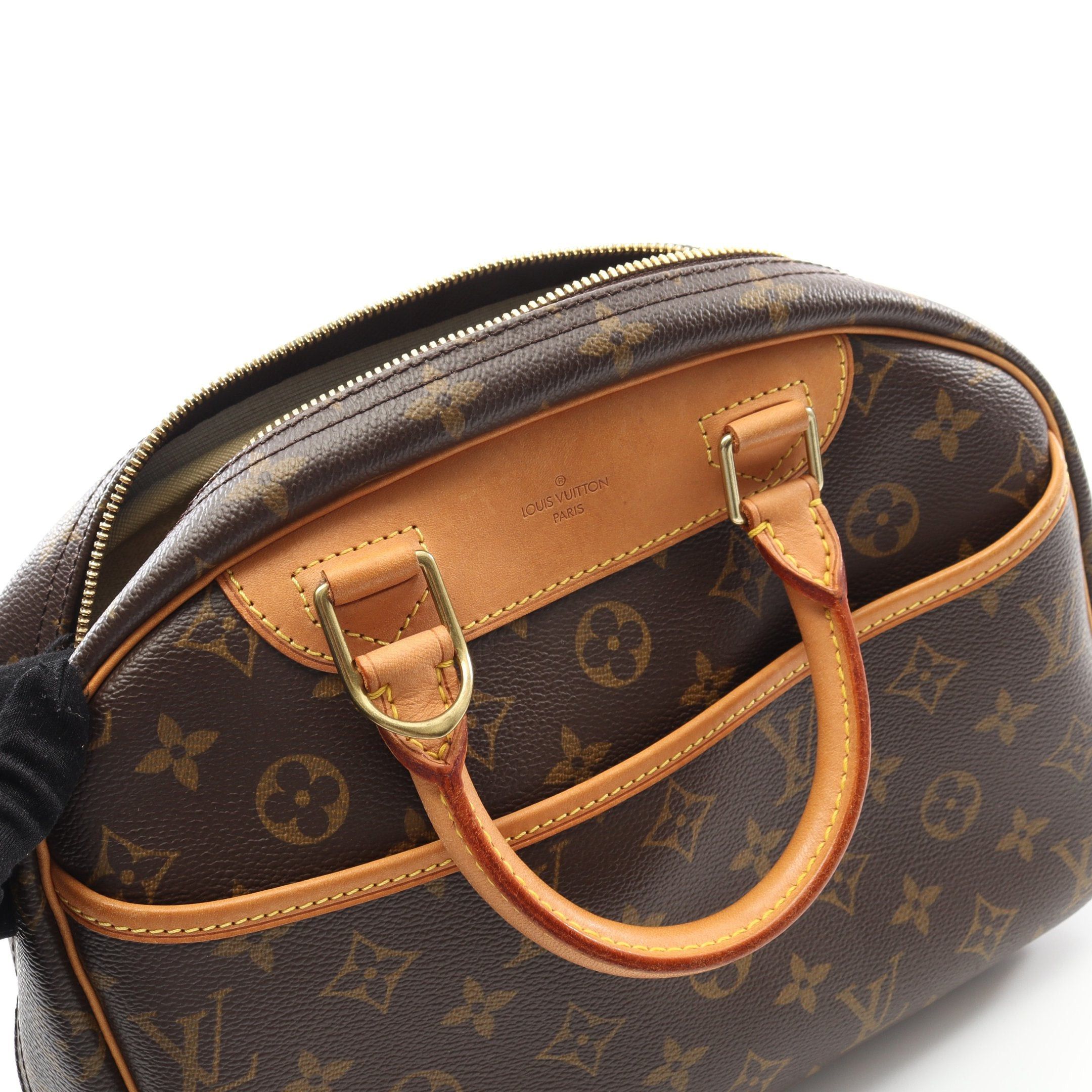 Louis Vuitton Louis Vuitton Trouville Monogram Handbag Leather Brown Size ONE SIZE - 6 Thumbnail