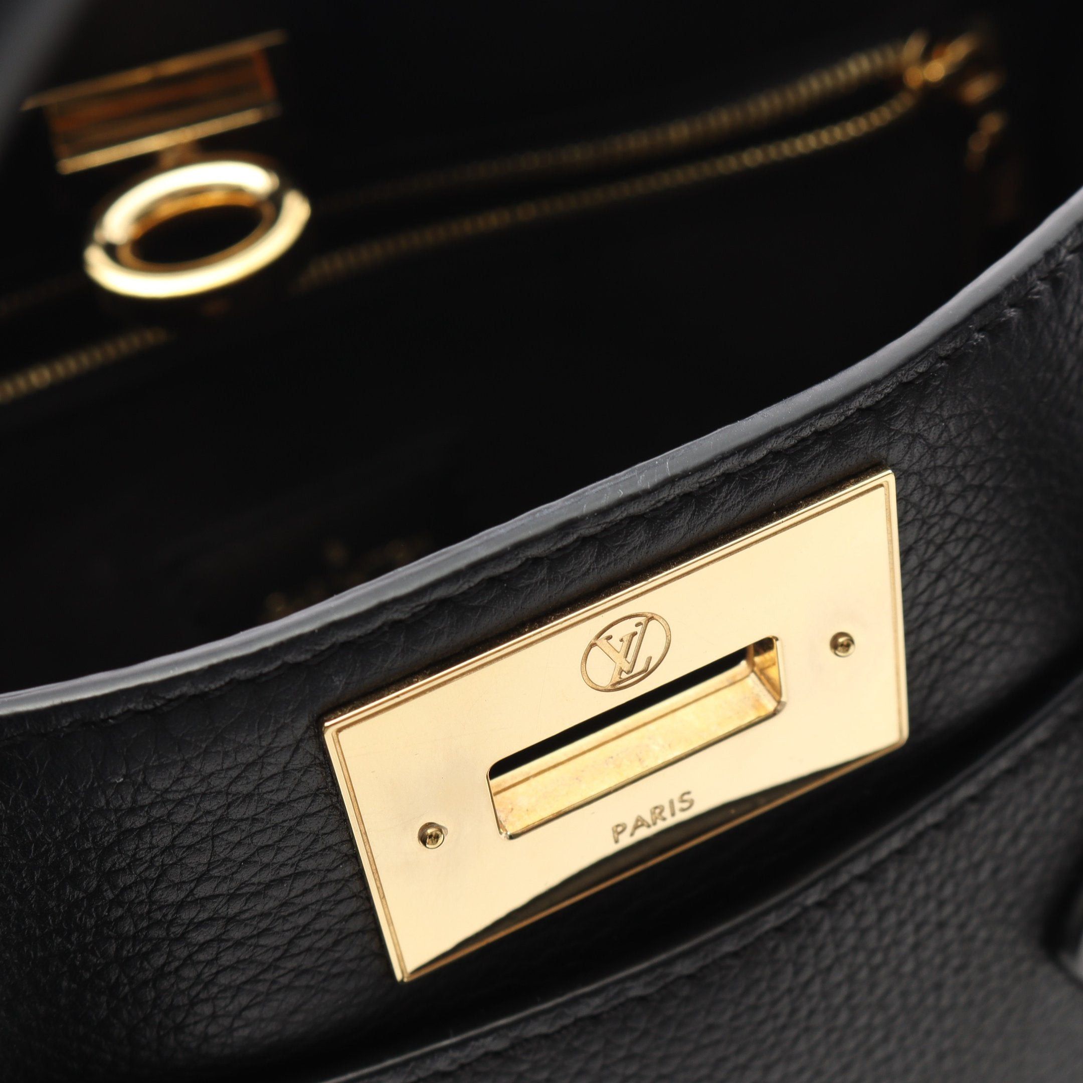 Louis Vuitton Louis Vuitton On My Side Pm Monogram Noir Handbag Leather Black Brown Size ONE SIZE - 5 Thumbnail