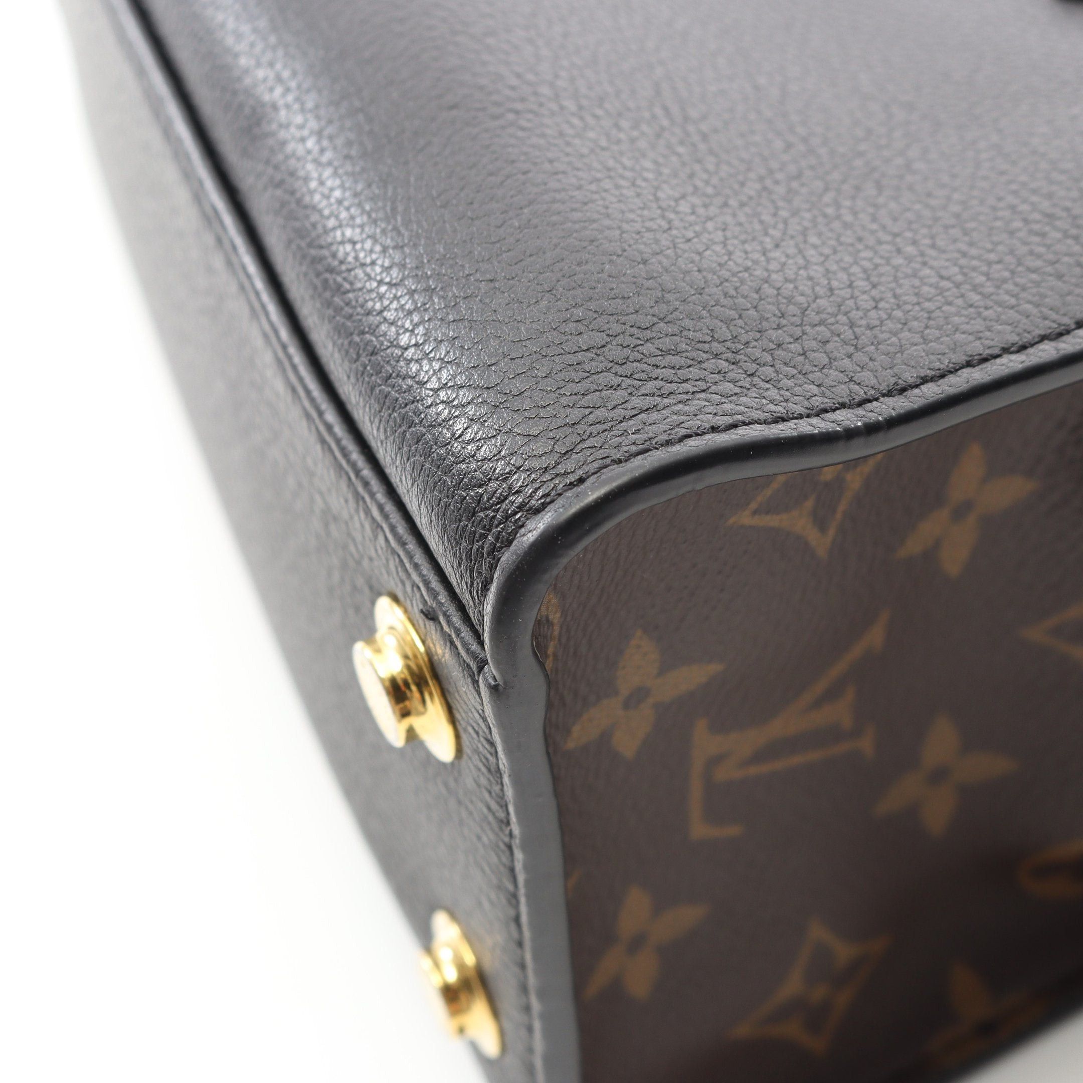 Louis Vuitton Louis Vuitton On My Side Pm Monogram Noir Handbag Leather Black Brown Size ONE SIZE - 6 Thumbnail
