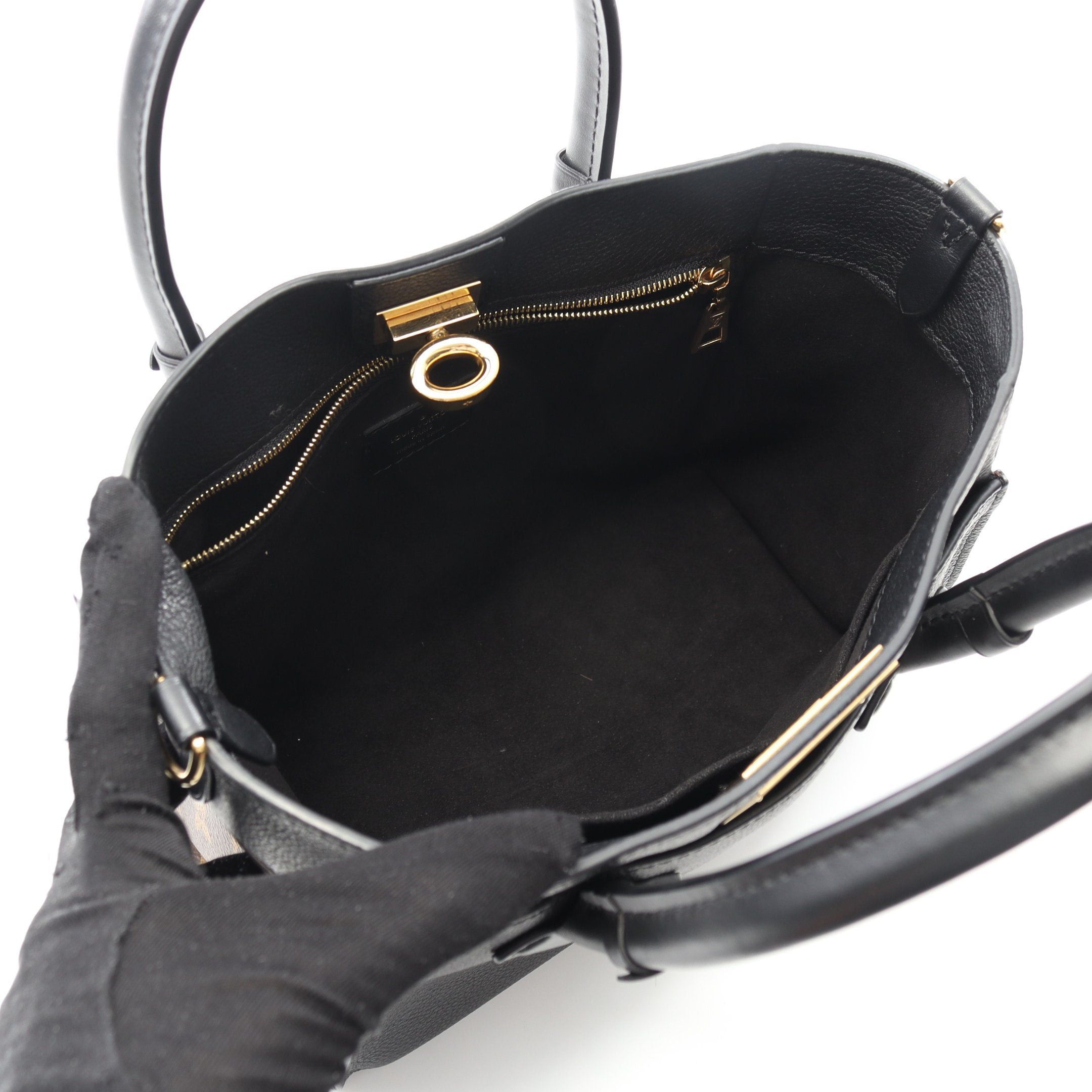 Louis Vuitton Louis Vuitton On My Side Pm Monogram Noir Handbag Leather Black Brown Size ONE SIZE - 3 Thumbnail