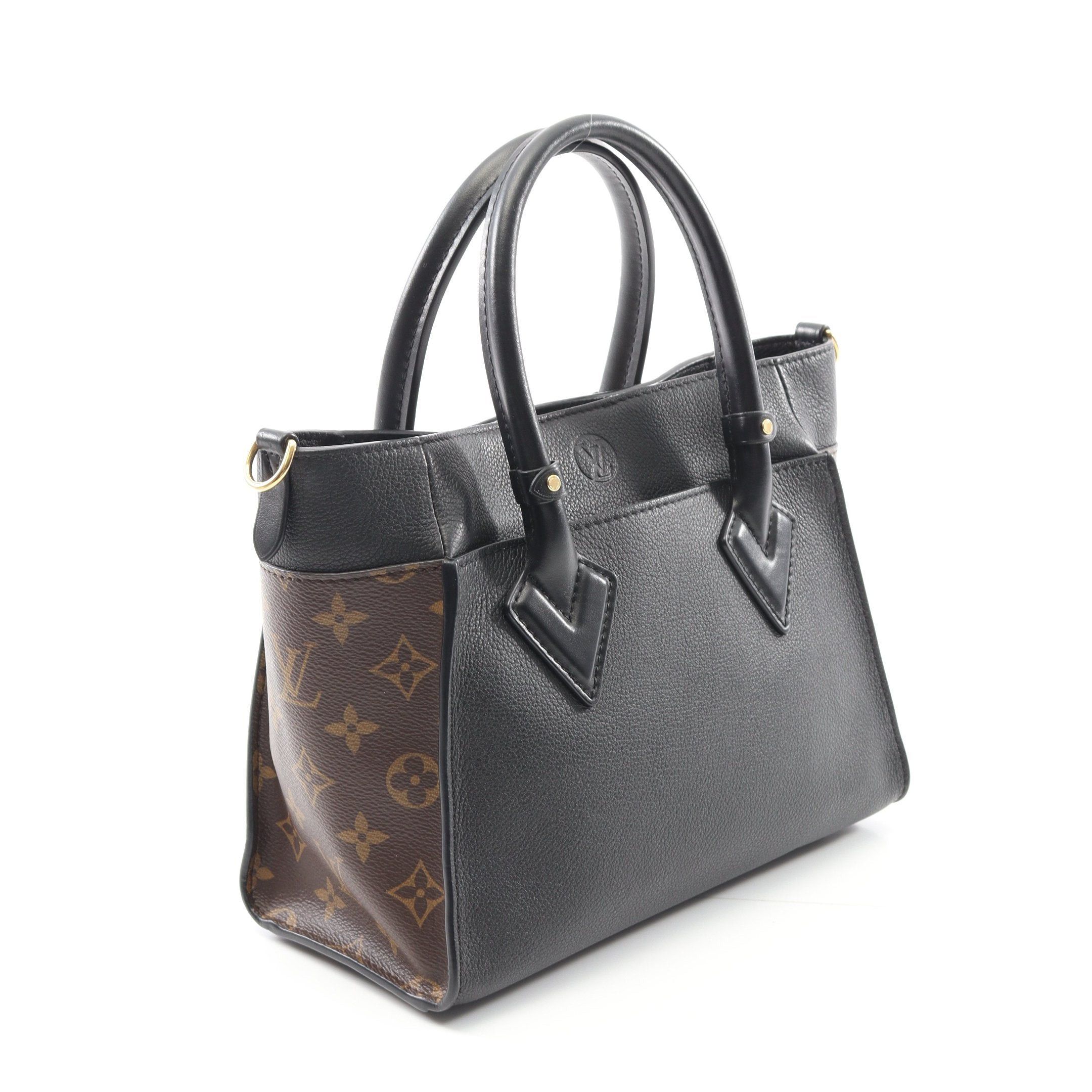 Louis Vuitton Louis Vuitton On My Side Pm Monogram Noir Handbag Leather Black Brown Size ONE SIZE - 2 Thumbnail
