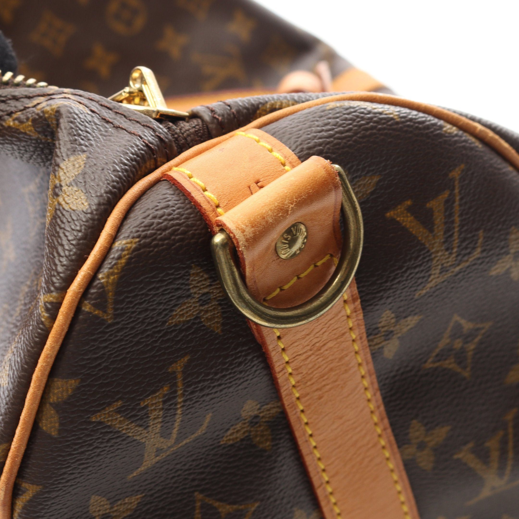 Louis Vuitton Louis Vuitton Keepall 45 Monogram Boston Bag Leather Brown Size ONE SIZE - 10 Thumbnail