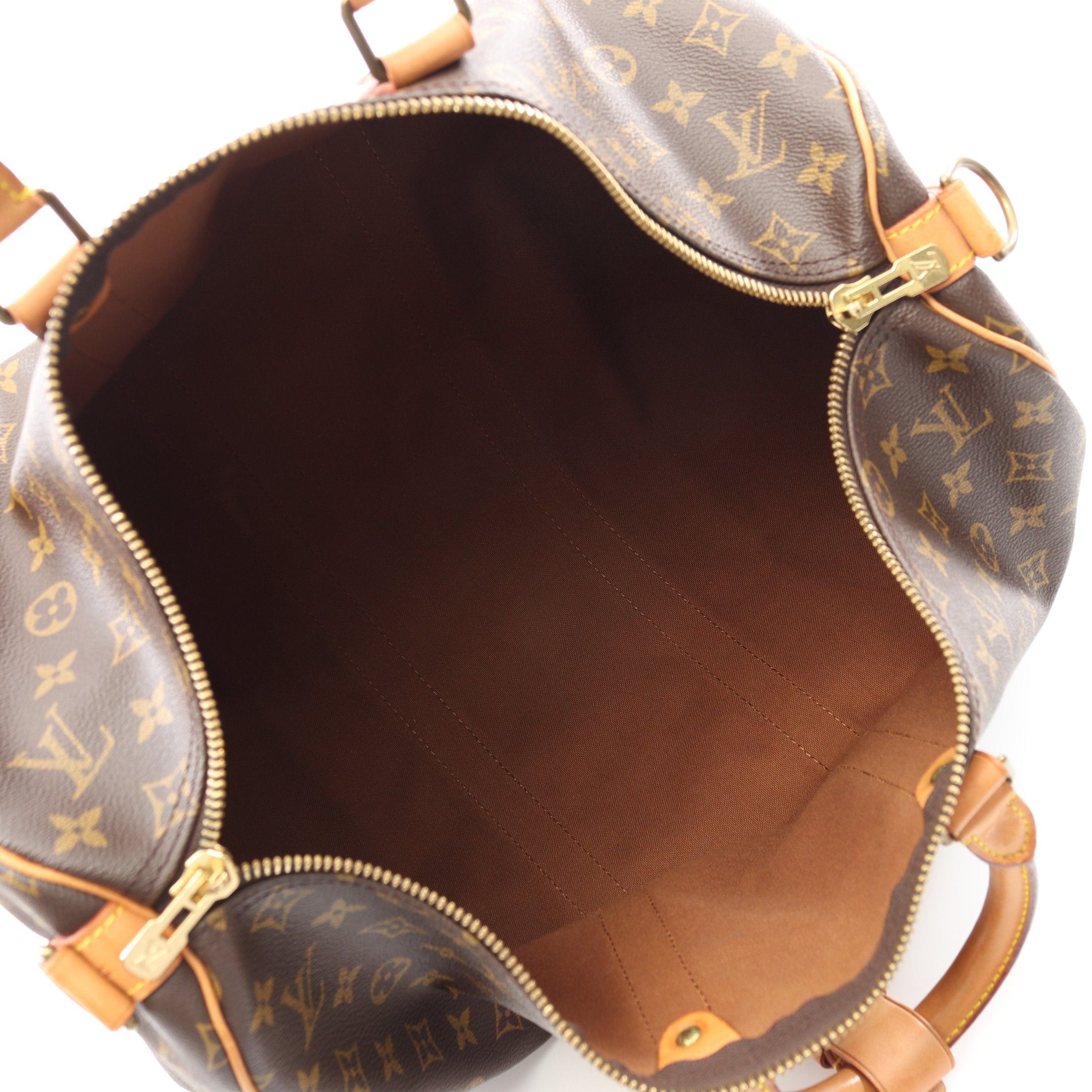 Louis Vuitton Louis Vuitton Keepall 45 Monogram Boston Bag Leather Brown Size ONE SIZE - 3 Thumbnail