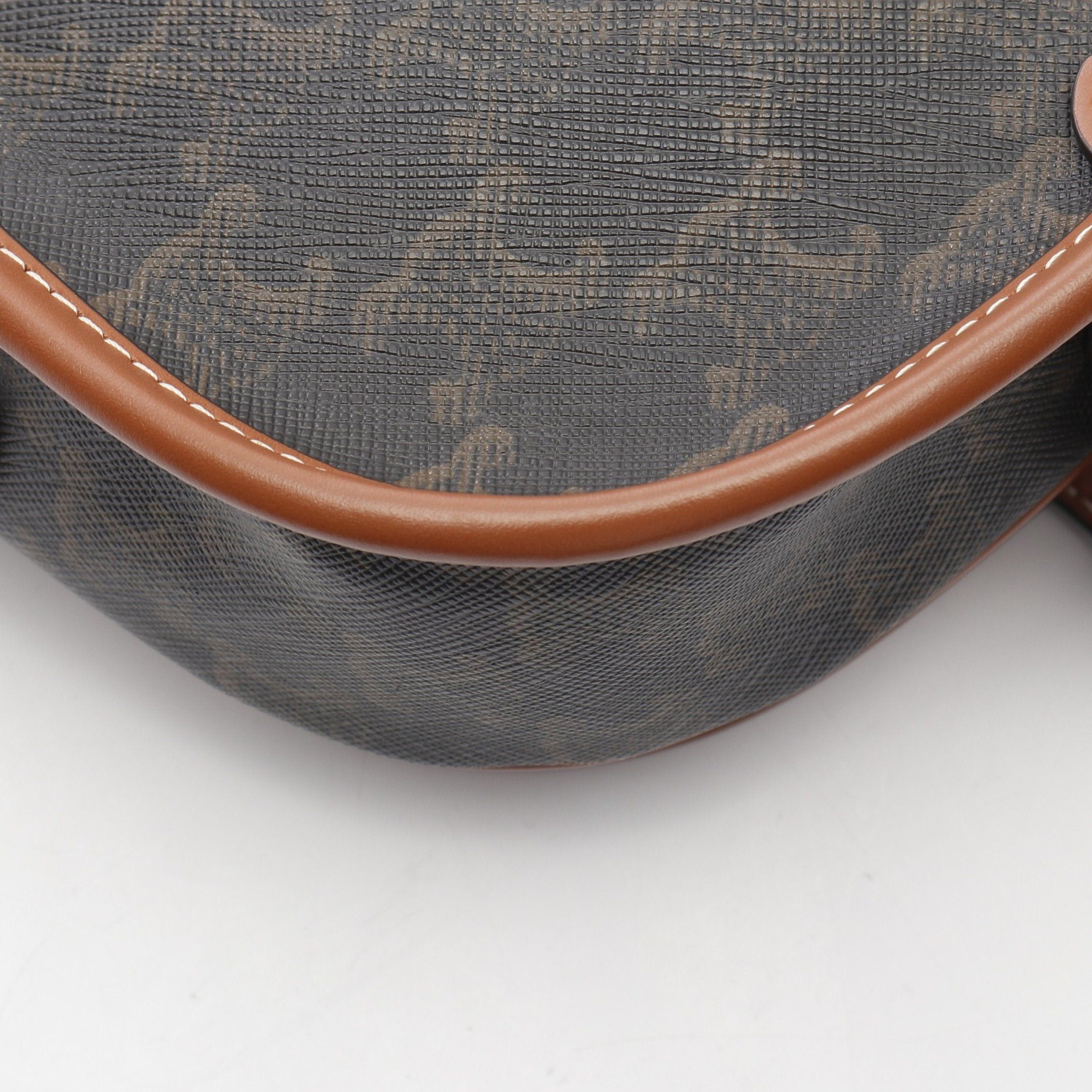 Celine Celine Falco Medium Bag Triomphe Shoulder Leather Black Brown Size ONE SIZE - 5 Thumbnail