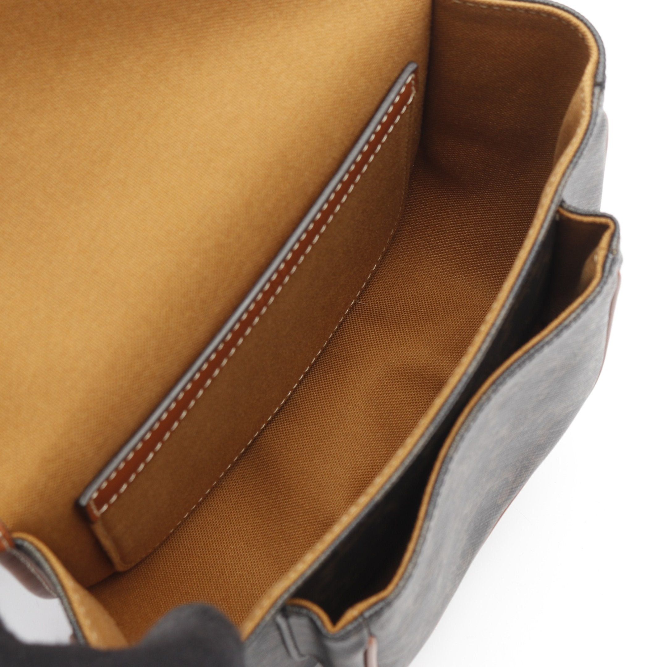 Celine Celine Falco Medium Bag Triomphe Shoulder Leather Black Brown Size ONE SIZE - 3 Thumbnail