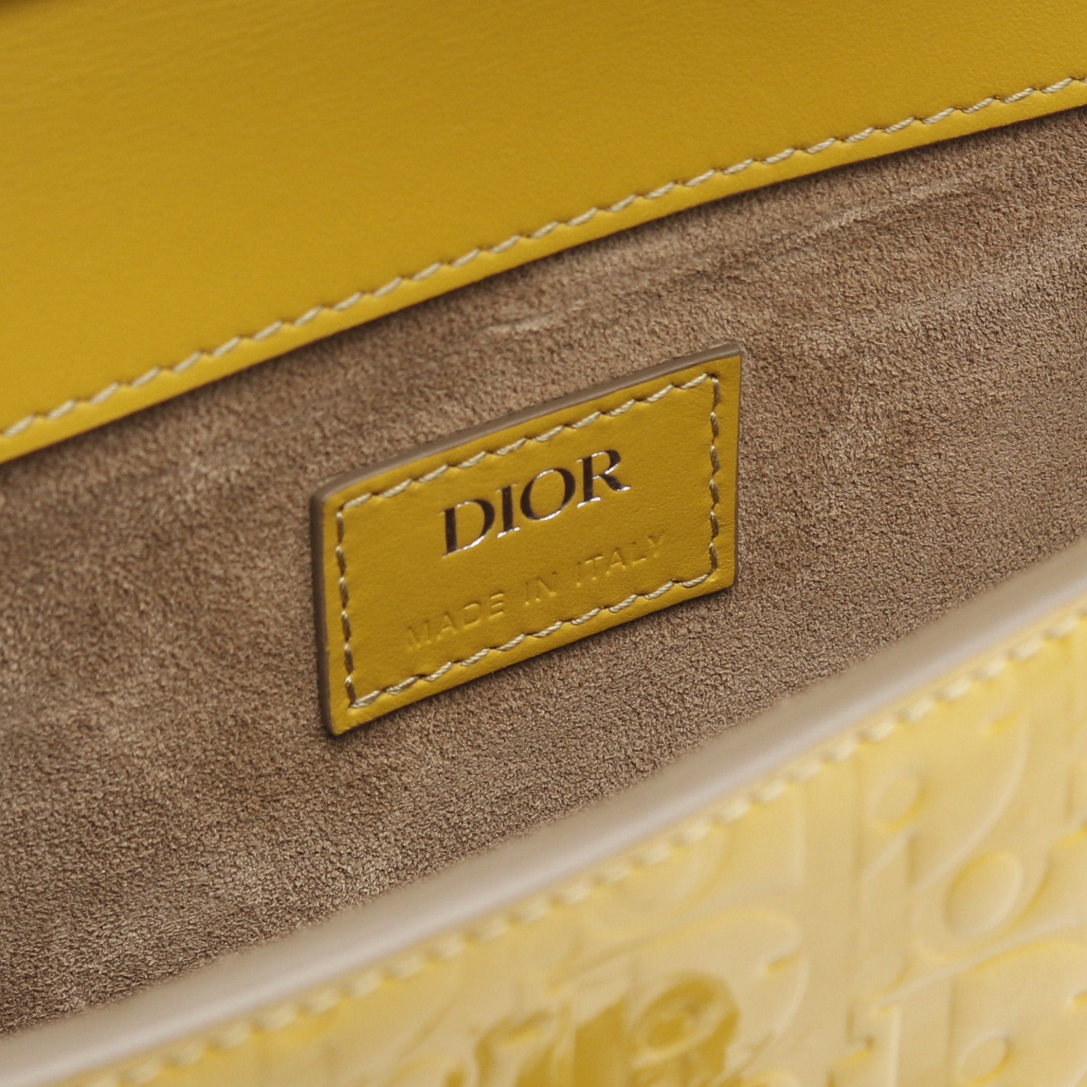 Dior Dior Gallop Oblique Shoulder Bag Embossed Logo Patent Leather Yellow Size ONE SIZE - 4 Thumbnail