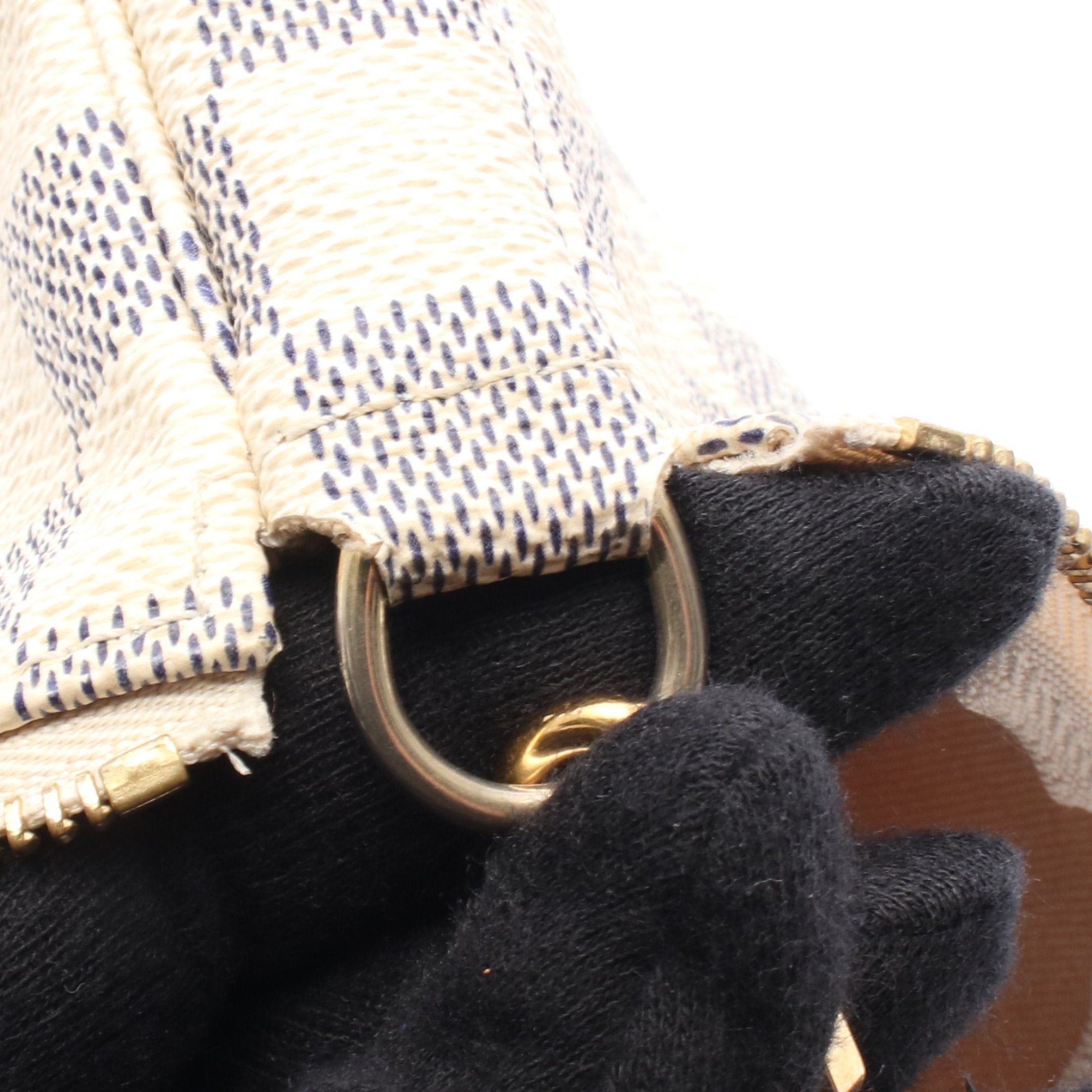 Louis Vuitton Louis Vuitton Pochette Accessoires Damier Azur Handbag Leather White Size ONE SIZE - 7 Thumbnail