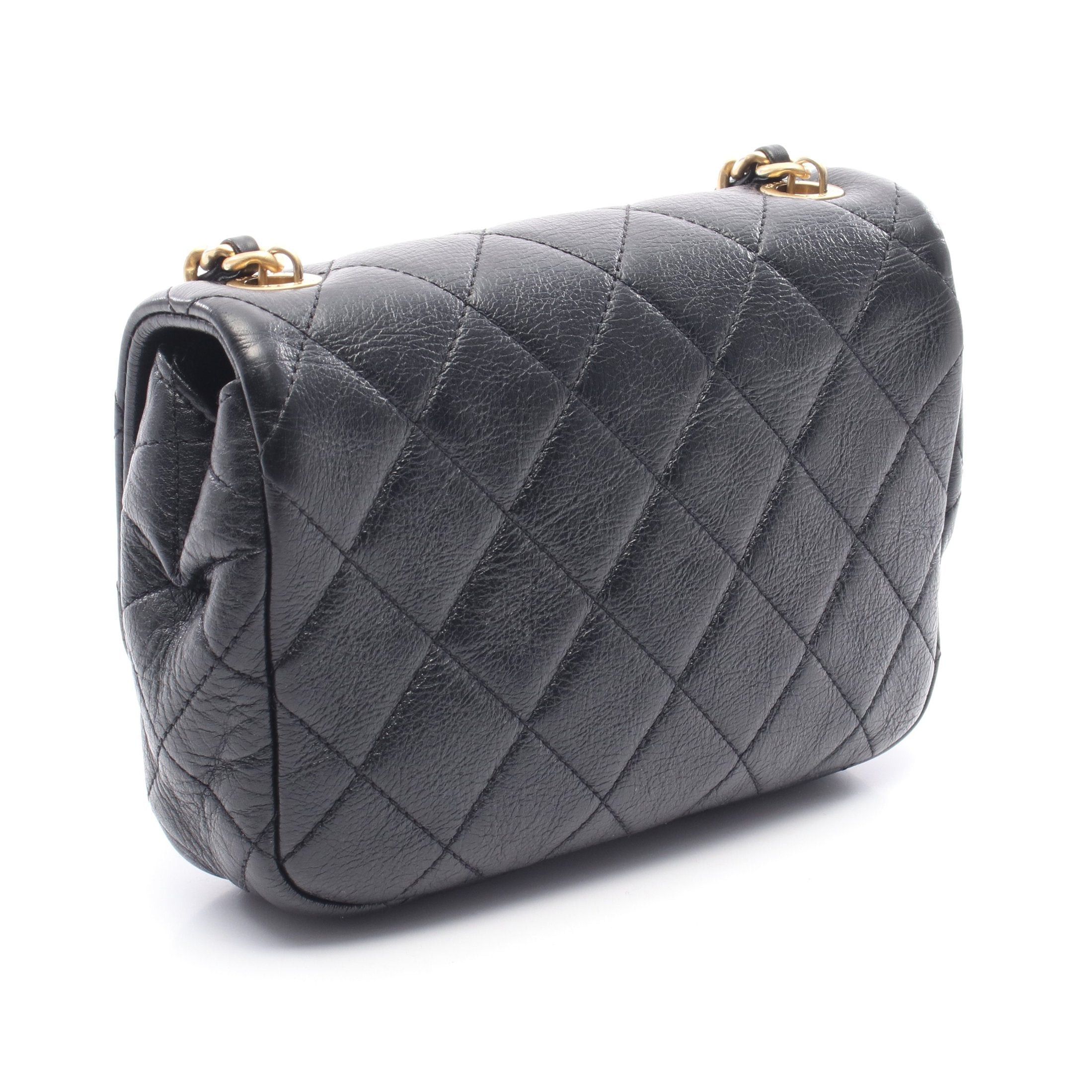 Chanel Chanel Matelasse Chain Shoulder Bag Pearl Decoration Leather Black Gold Hardware Size ONE SIZE - 2 Thumbnail
