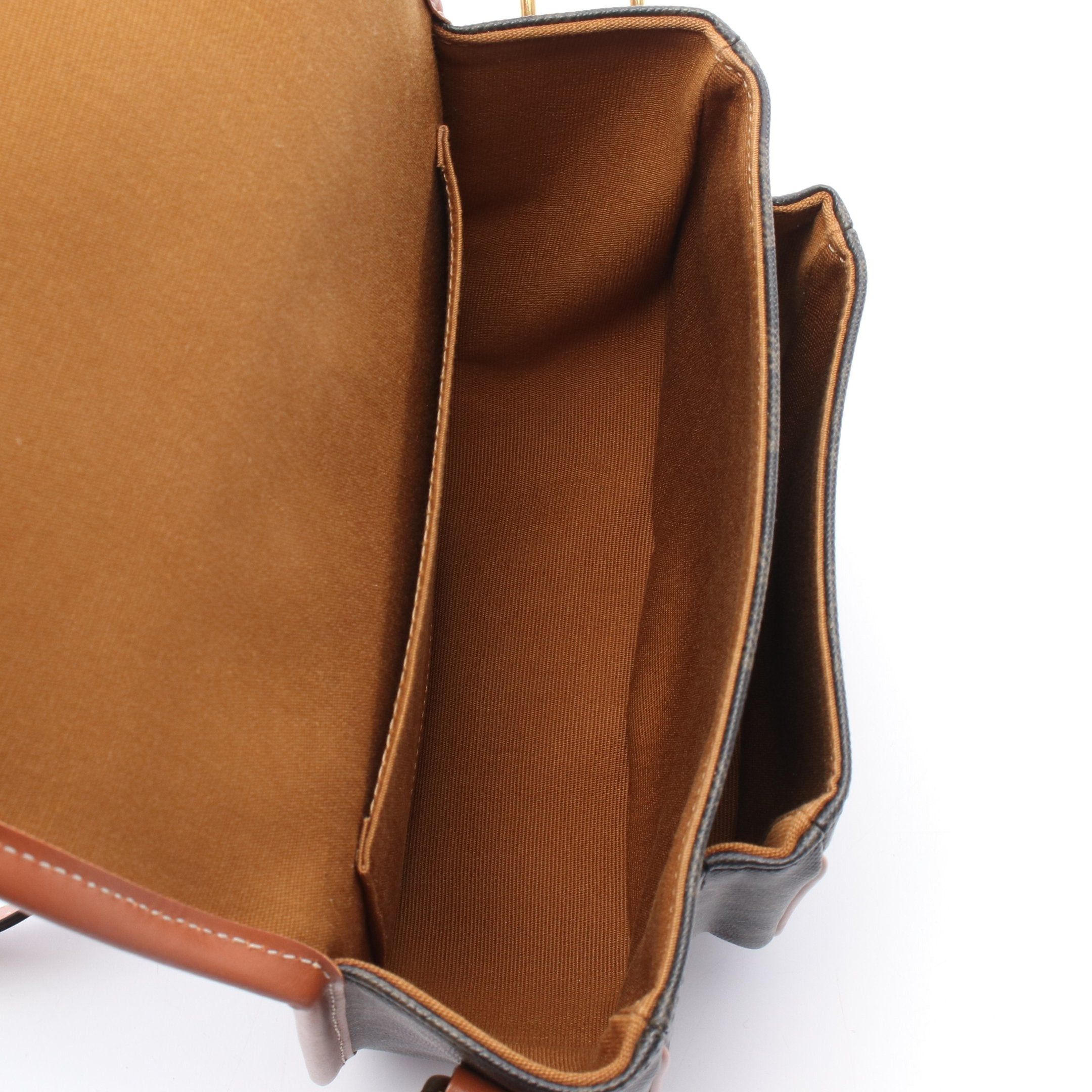Celine Celine Falco Medium Bag Triomphe Shoulder Leather Black Brown Size ONE SIZE - 3 Thumbnail