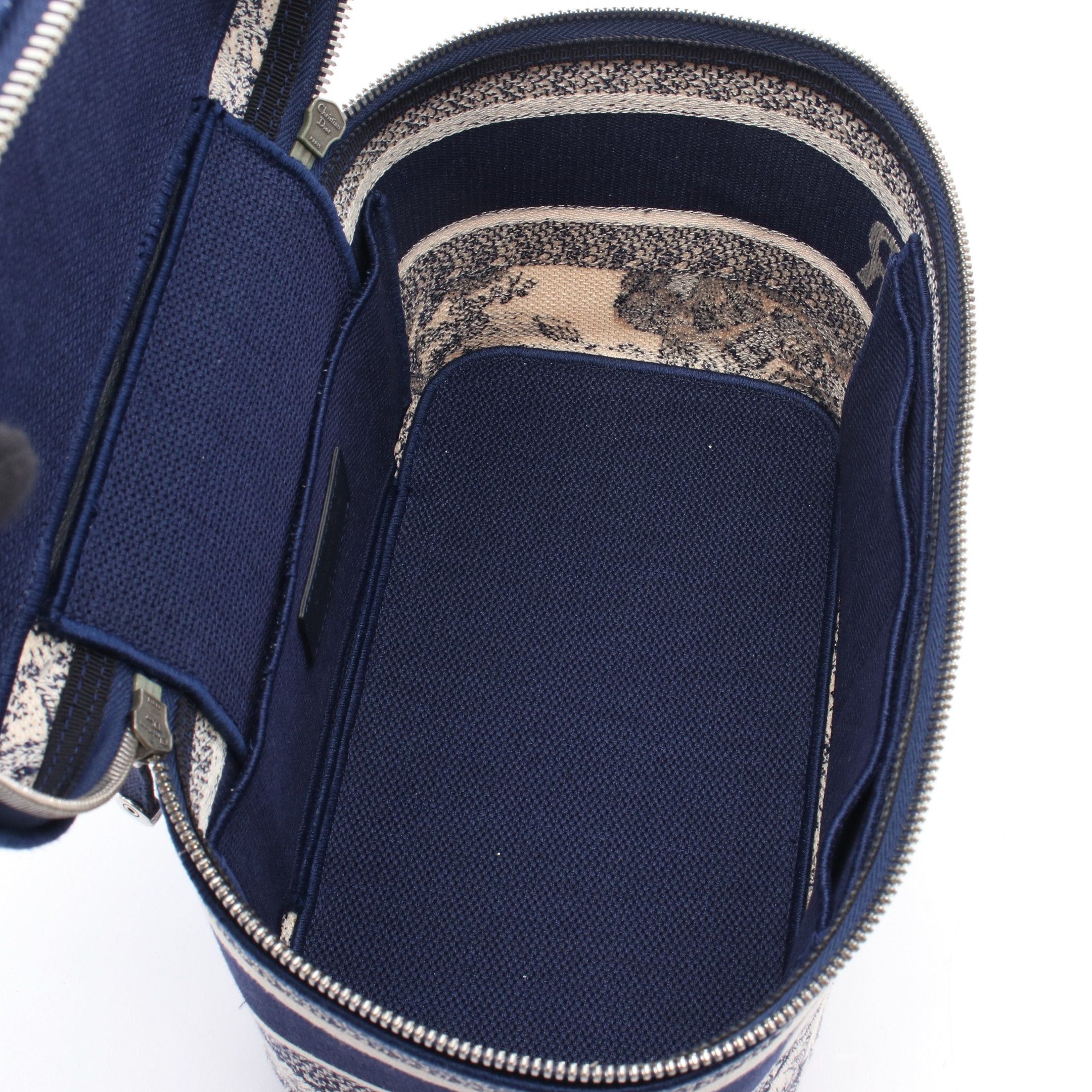 Dior Dior Diortravel Vanity Bag Canvas White Navy Size ONE SIZE - 3 Thumbnail