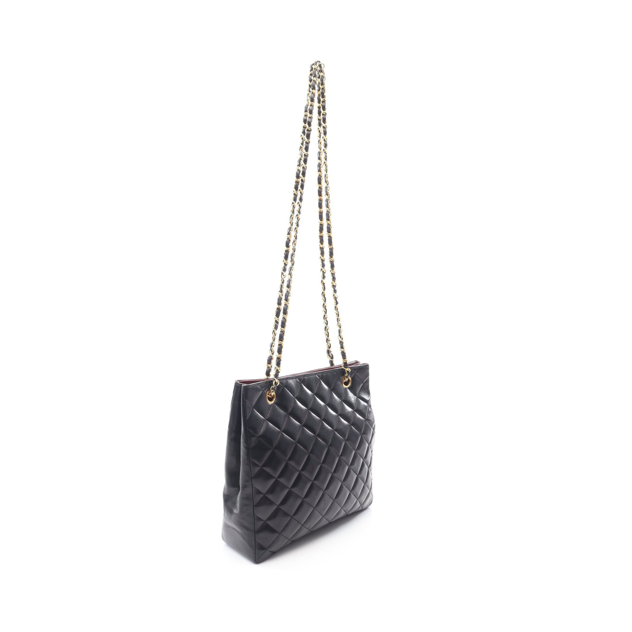 Chanel Chanel Matelasse Chain Shoulder Bag Tote Lambskin Black Gold Hardware Size ONE SIZE - 2 Thumbnail