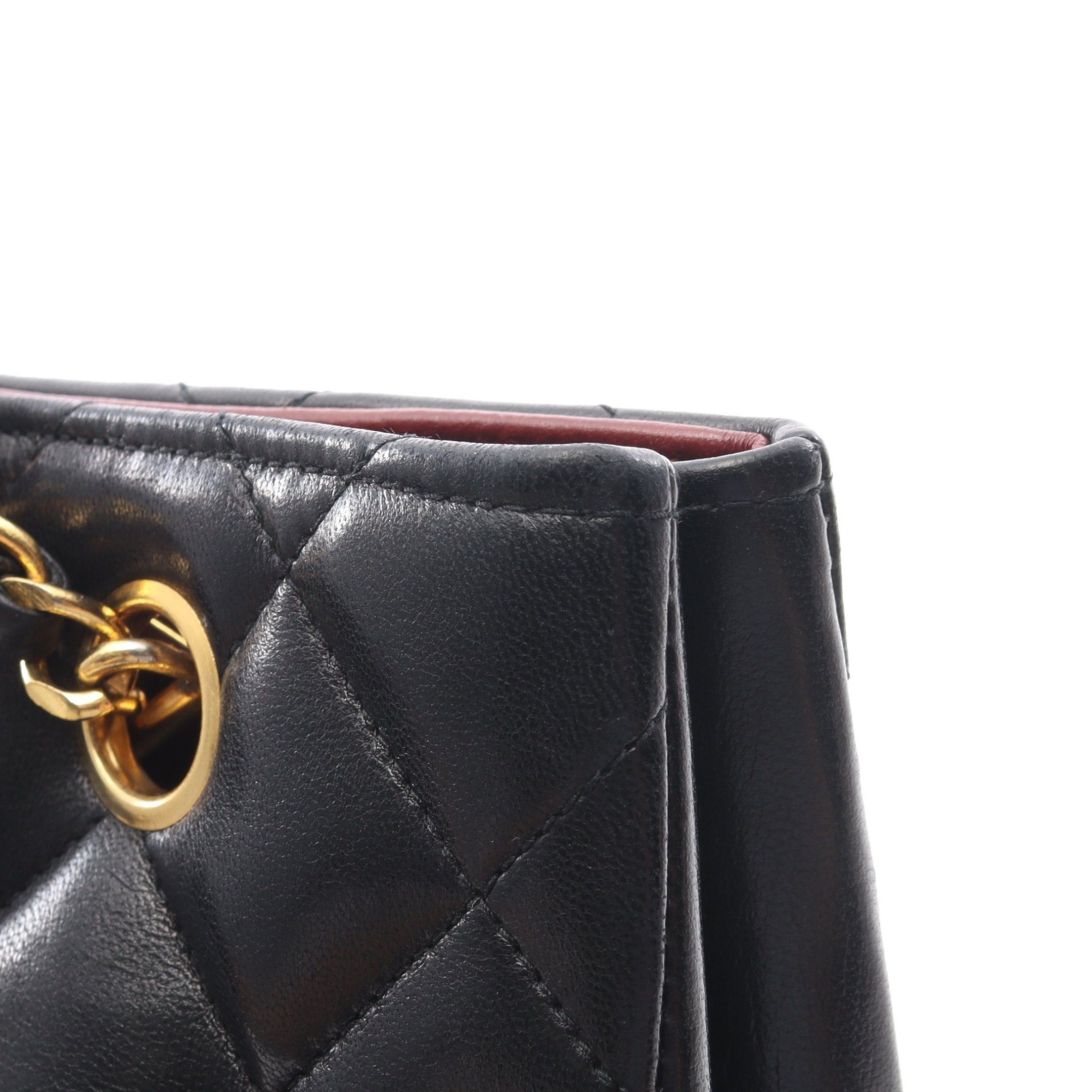 Chanel Chanel Matelasse Chain Shoulder Bag Tote Lambskin Black Gold Hardware Size ONE SIZE - 8 Thumbnail
