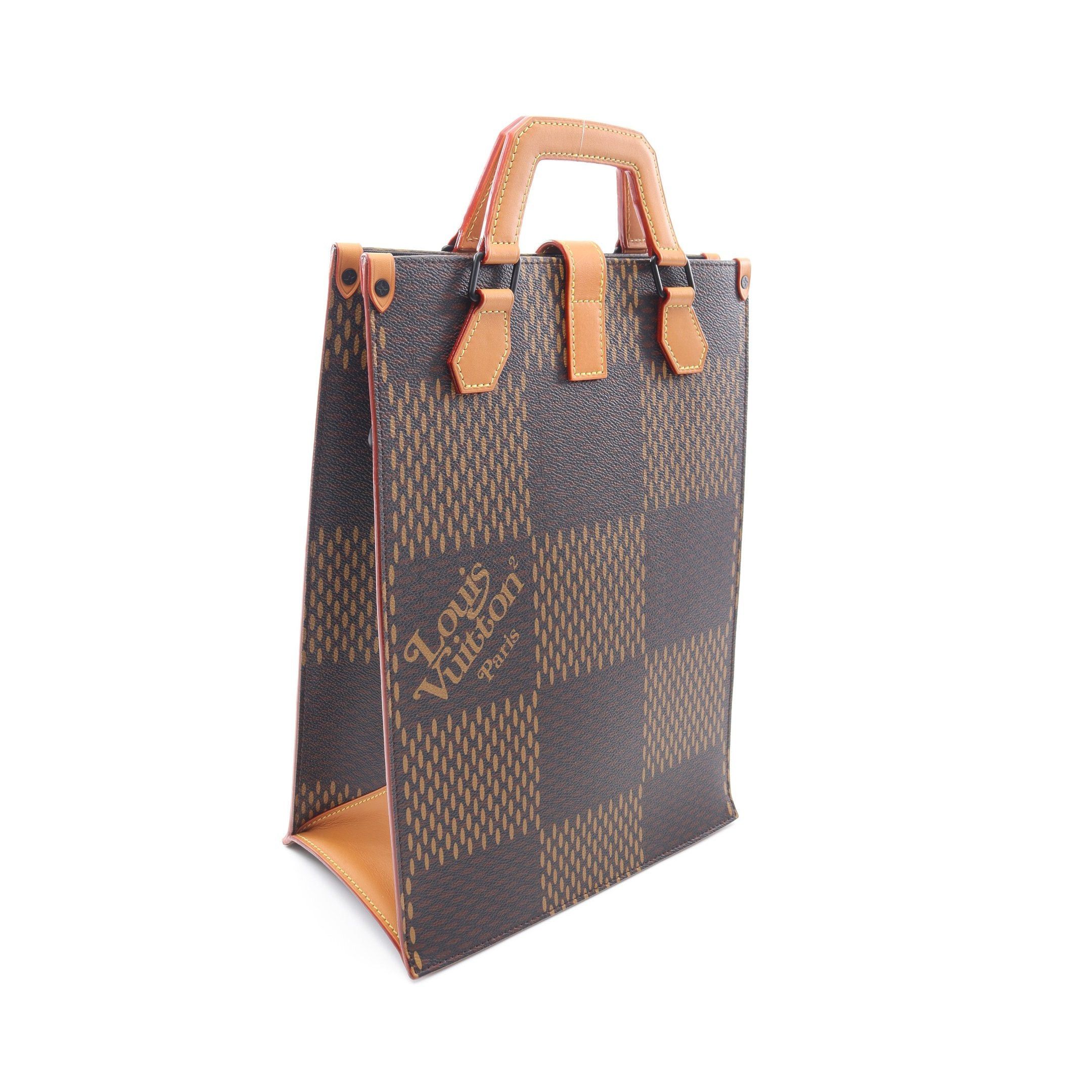 Louis Vuitton Louis Vuitton Louis Vuitton * Nigo Mini Tote Lv Squared Damier Ebene Giant Monogram Handbag Bag Leather Brown Size ONE SIZE - 2 Thumbnail
