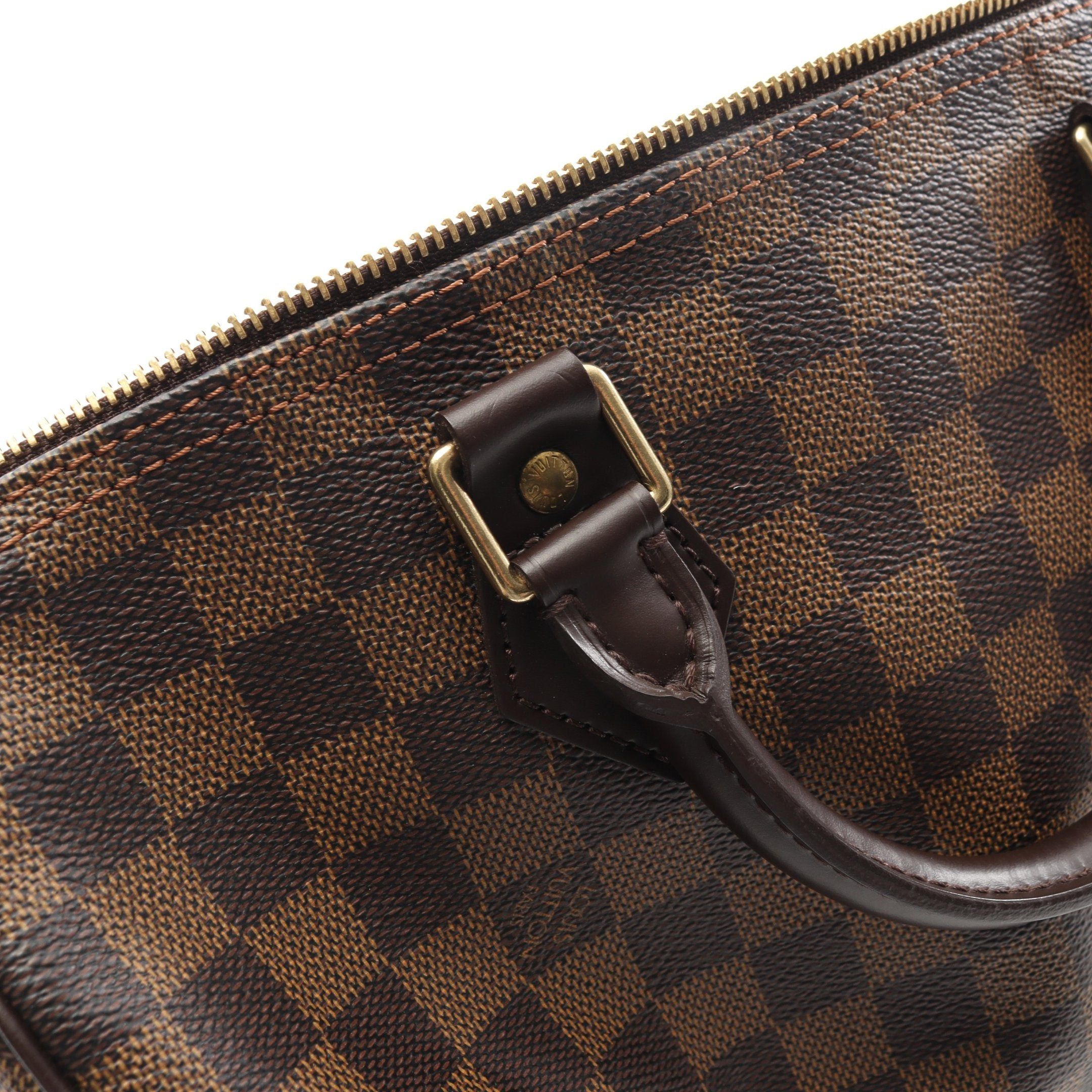 Louis Vuitton Louis Vuitton Speedy 30 Damier Ebene Handbag Leather Brown Size ONE SIZE - 8 Thumbnail