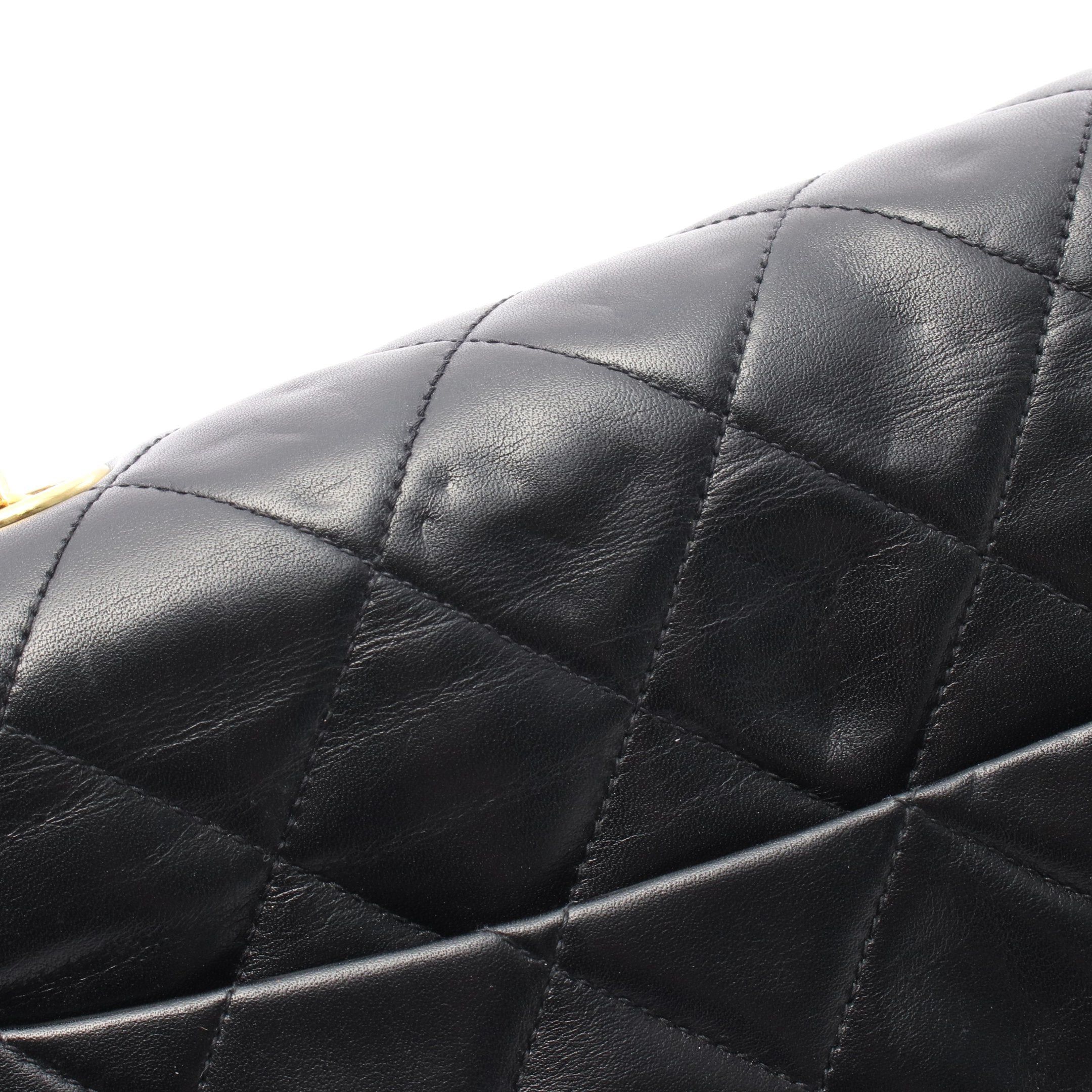 Chanel Chanel Decamatlassé 34 Double Chain Shoulder Bag Lambskin Black Gold Hardware Size ONE SIZE - 10 Thumbnail