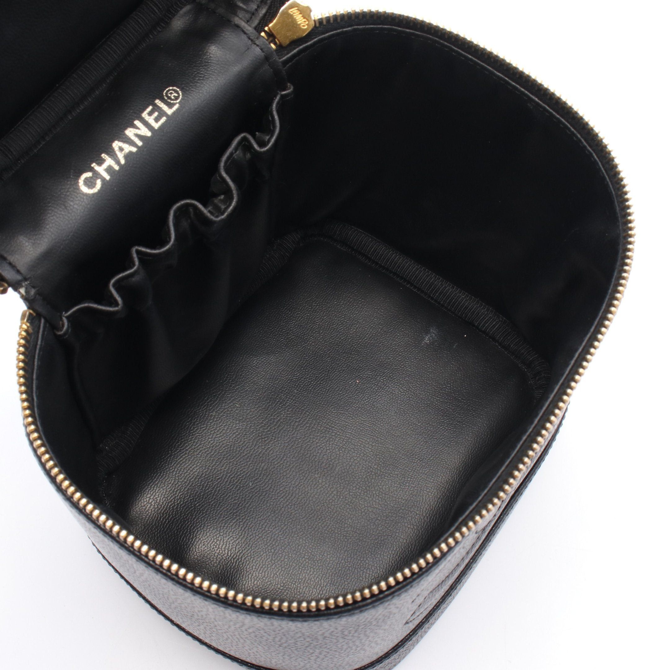 Chanel Chanel Coco Mark Handbag Vanity Bag Caviar Skin Black Gold Hardware Size ONE SIZE - 3 Thumbnail