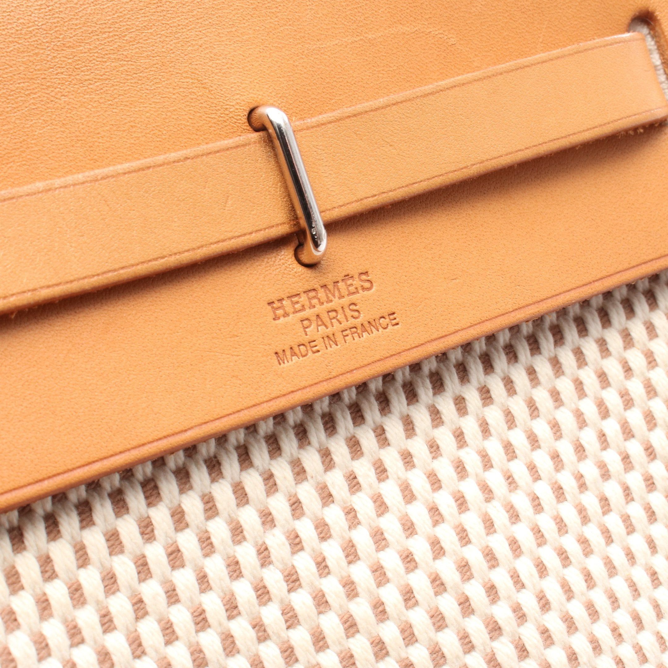 Hermes Hermes Herbag Tpm Shoulder Bag Toile Gm Vache Hunter Beige Light Brown Silver Hardware □H Stamp Size ONE SIZE - 4 Thumbnail