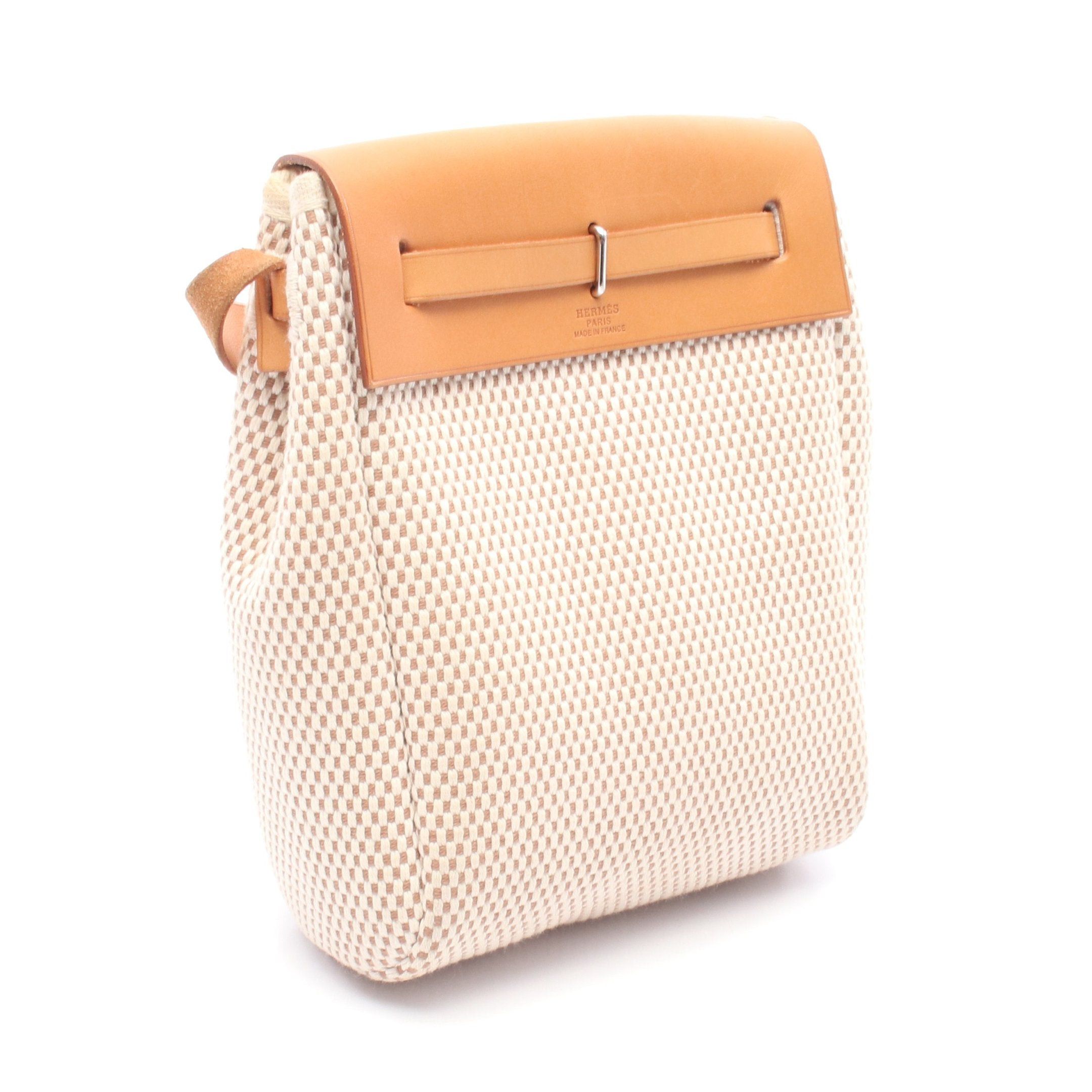 Hermes Hermes Herbag Tpm Shoulder Bag Toile Gm Vache Hunter Beige Light Brown Silver Hardware □H Stamp Size ONE SIZE - 2 Thumbnail