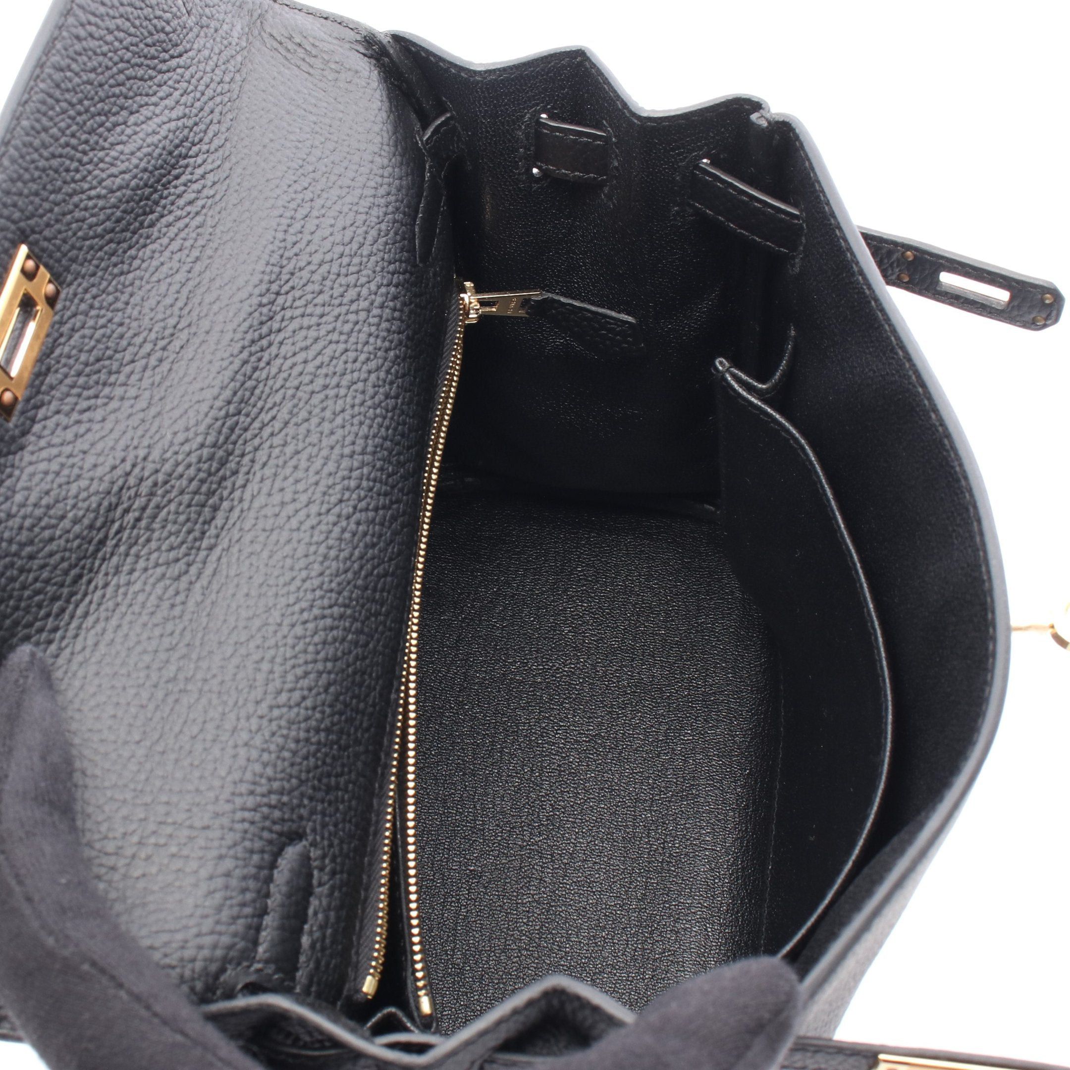 Hermes Hermes Kelly 25 Handbag Togo Black Gold Hardware Inner Stitch K Stamp Size ONE SIZE - 3 Thumbnail