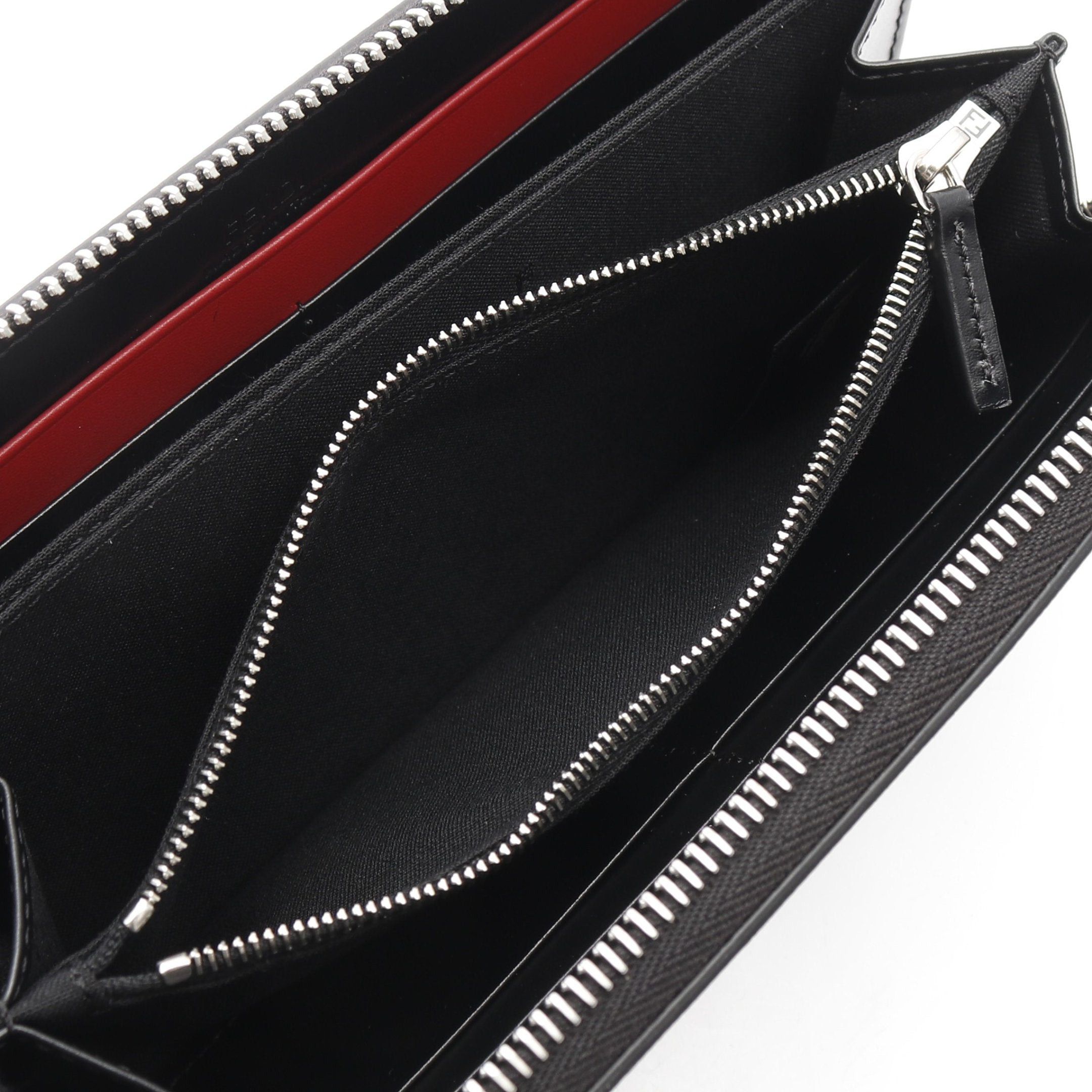 Fendi Fendi Shadow Zucca Round Zipper Long Wallet Leather Black Size ONE SIZE - 5 Thumbnail