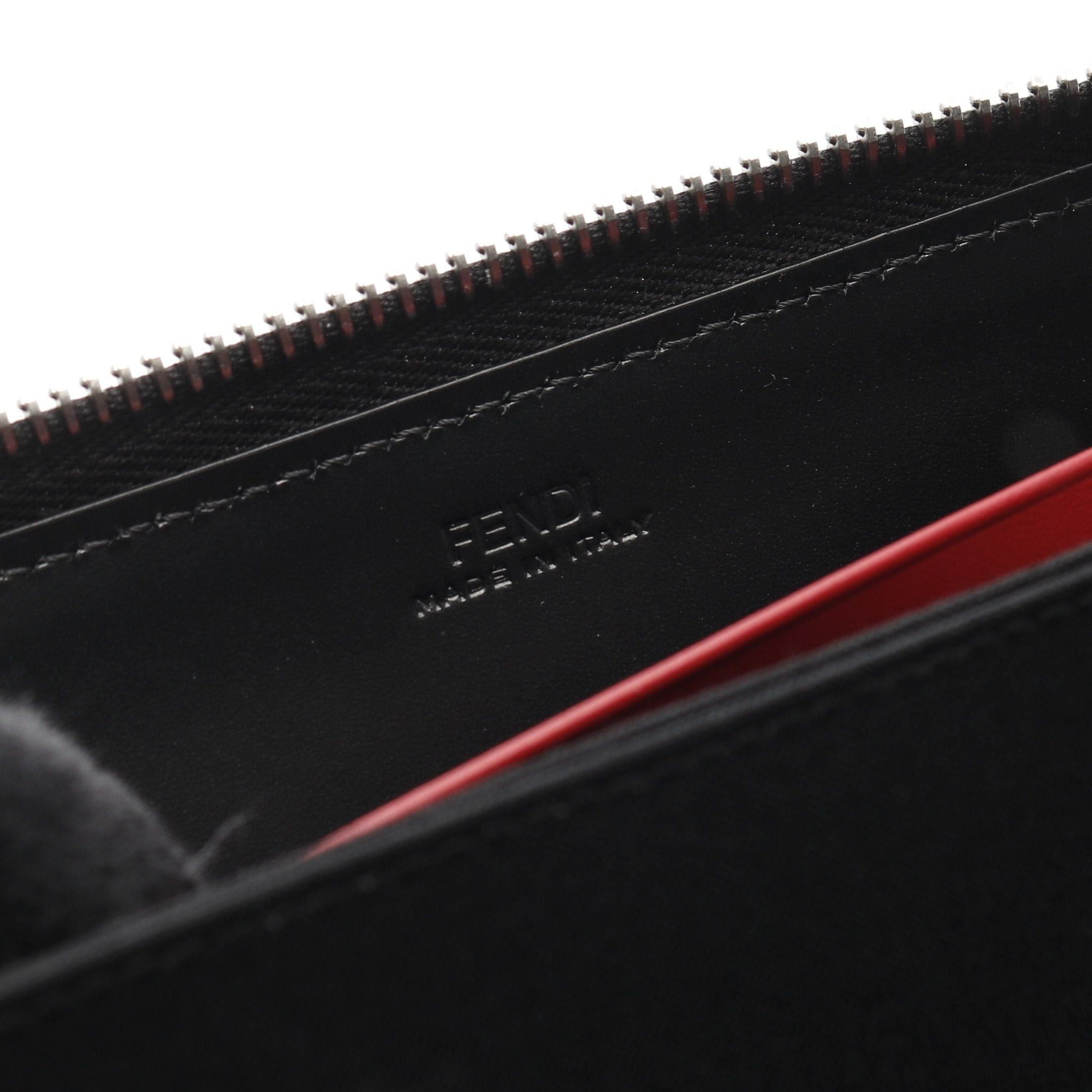 Fendi Fendi Shadow Zucca Round Zipper Long Wallet Leather Black Size ONE SIZE - 4 Thumbnail